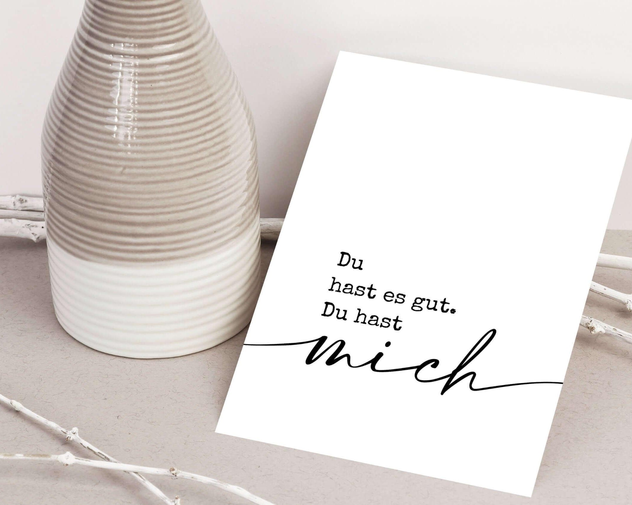 Karte | Du hast mich | Kraftpapierumschlag - Roo's Gift Shop