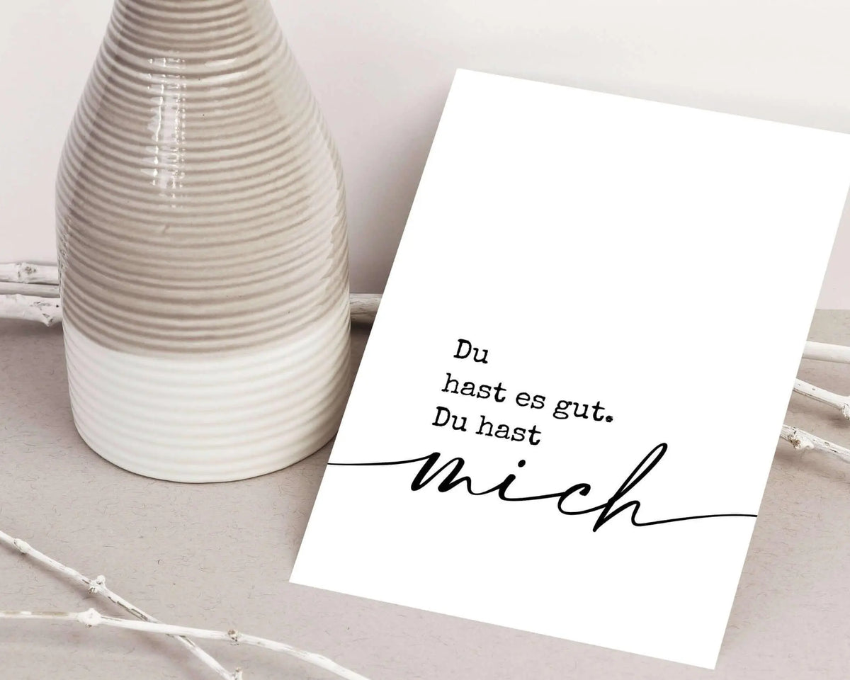 Karte | Du hast mich | Kraftpapierumschlag - Roo's Gift Shop