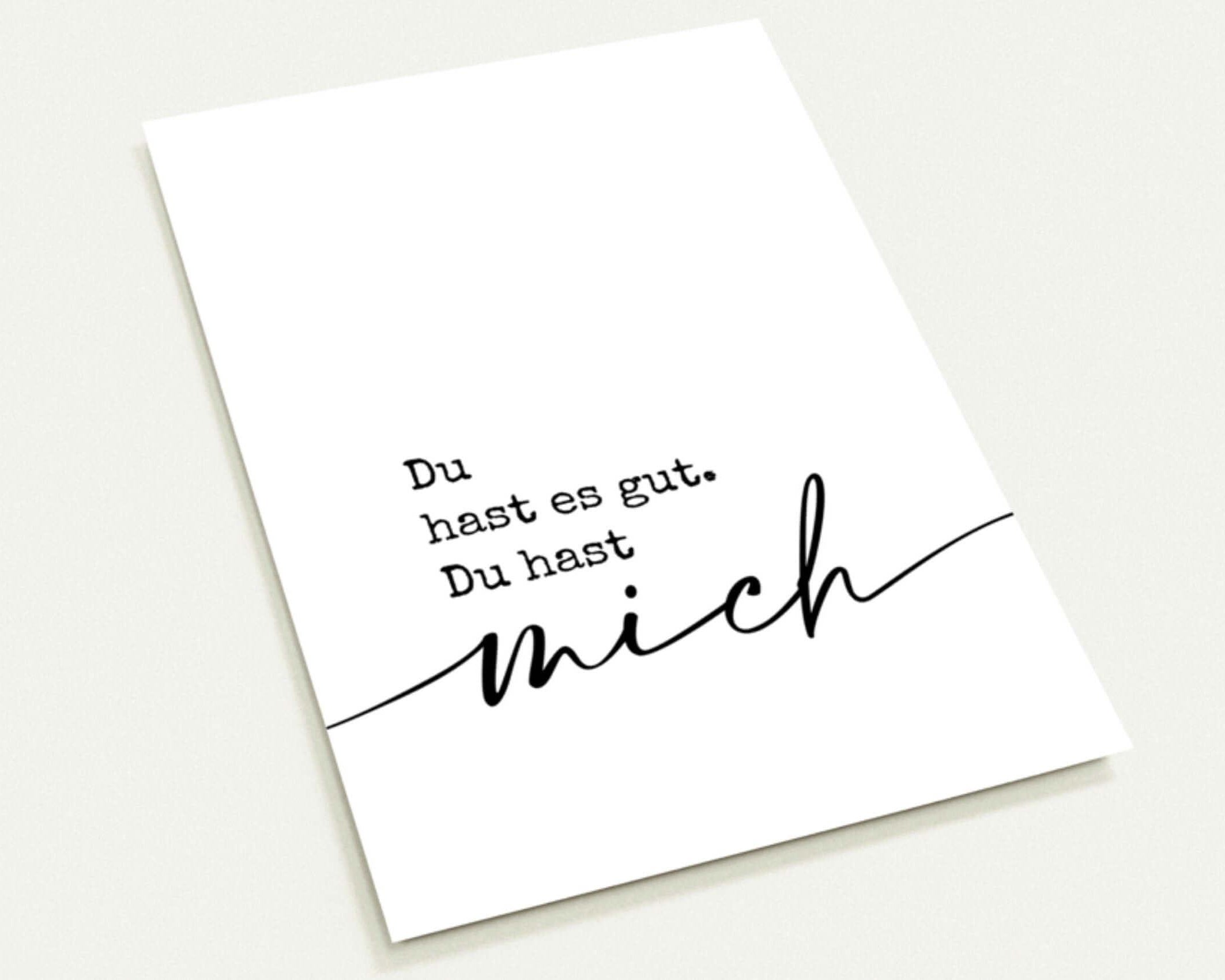 Karte | Du hast mich | Kraftpapierumschlag - Roo's Gift Shop