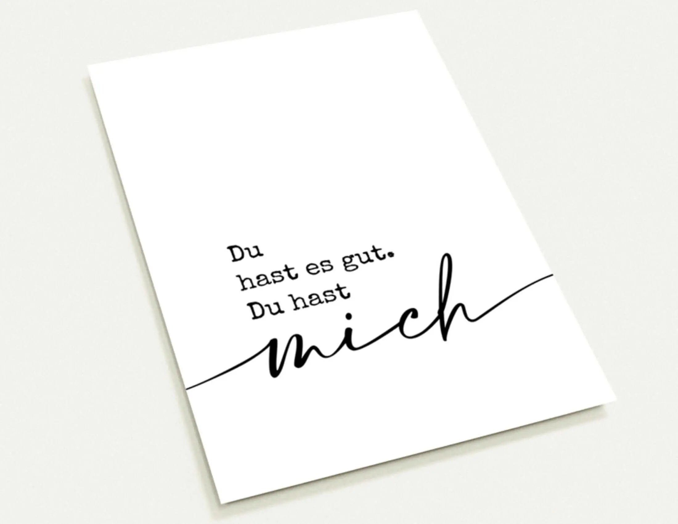 Karte | Du hast mich | Kraftpapierumschlag - Roo's Gift Shop