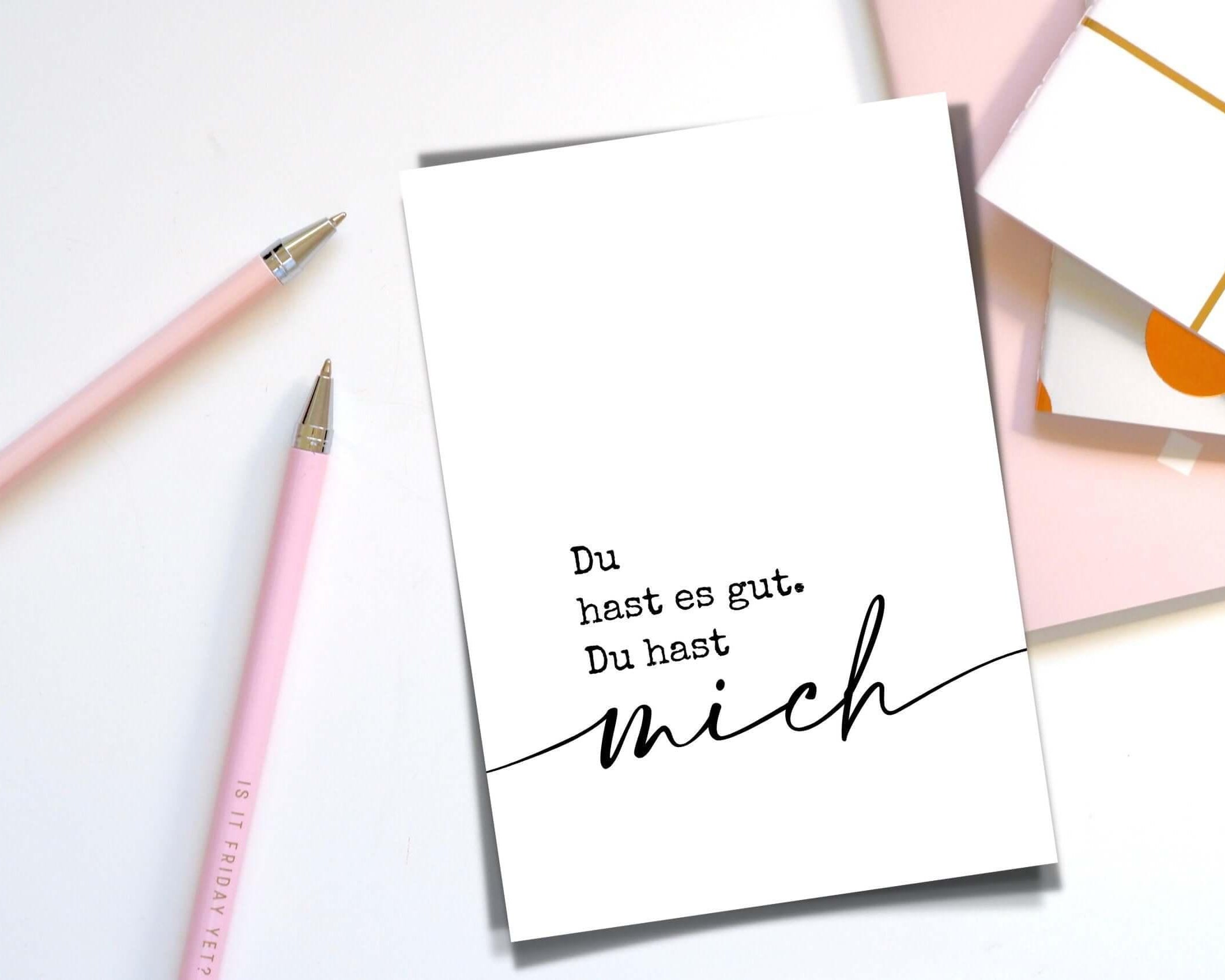 Karte | Du hast mich | Kraftpapierumschlag - Roo's Gift Shop