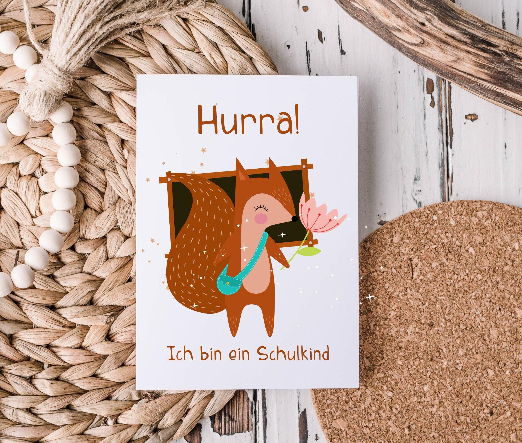 Karte | Schulanfang | Hurra ich bin ein Schulkind - Roo's Gift Shop