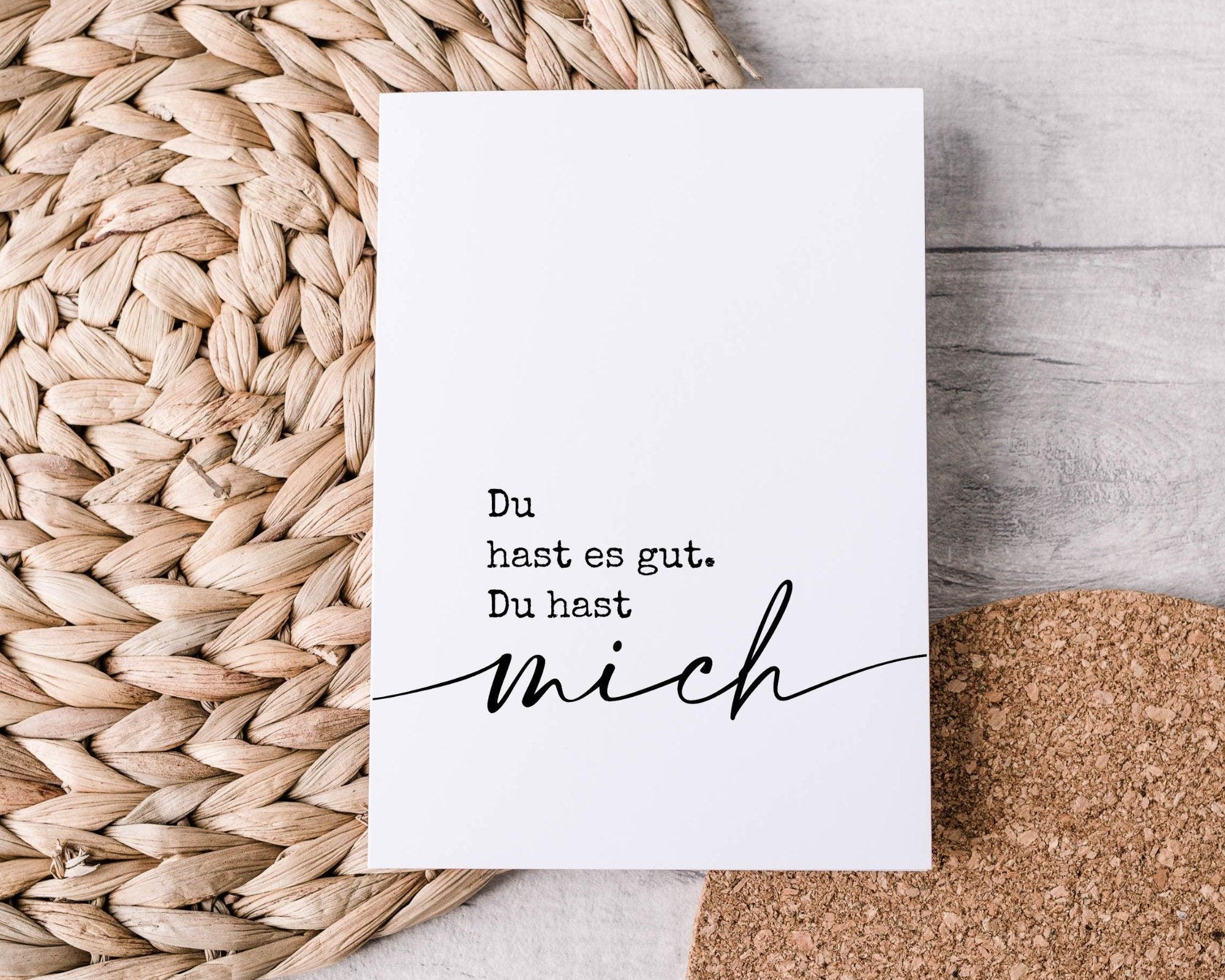 Karte Valentinstag | A6 | Du hast mich | mit oder ohne Umschlag - Roo's Gift Shop