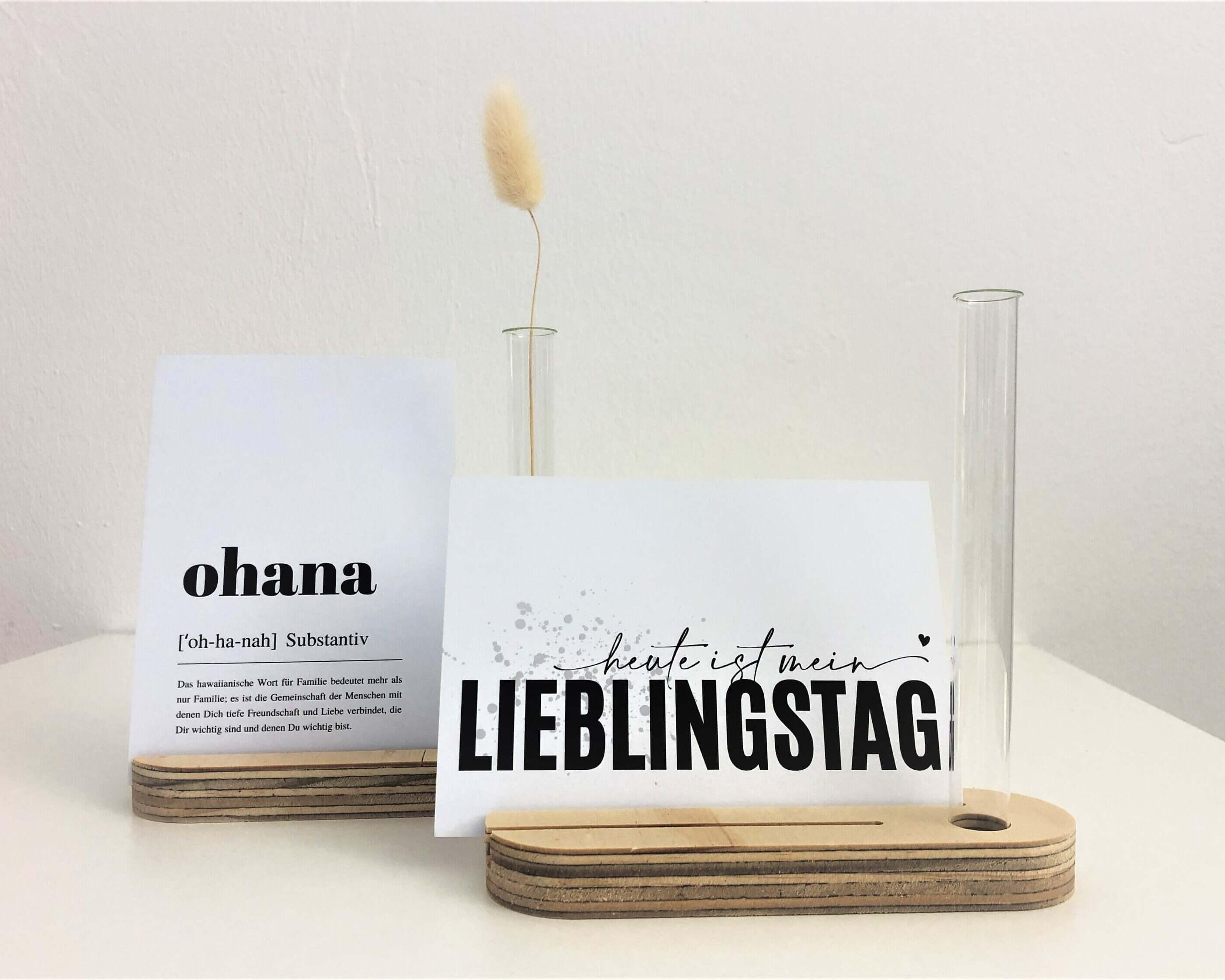 Kartenständer & Vase | Karte | Holz natur - Roo's Gift Shop