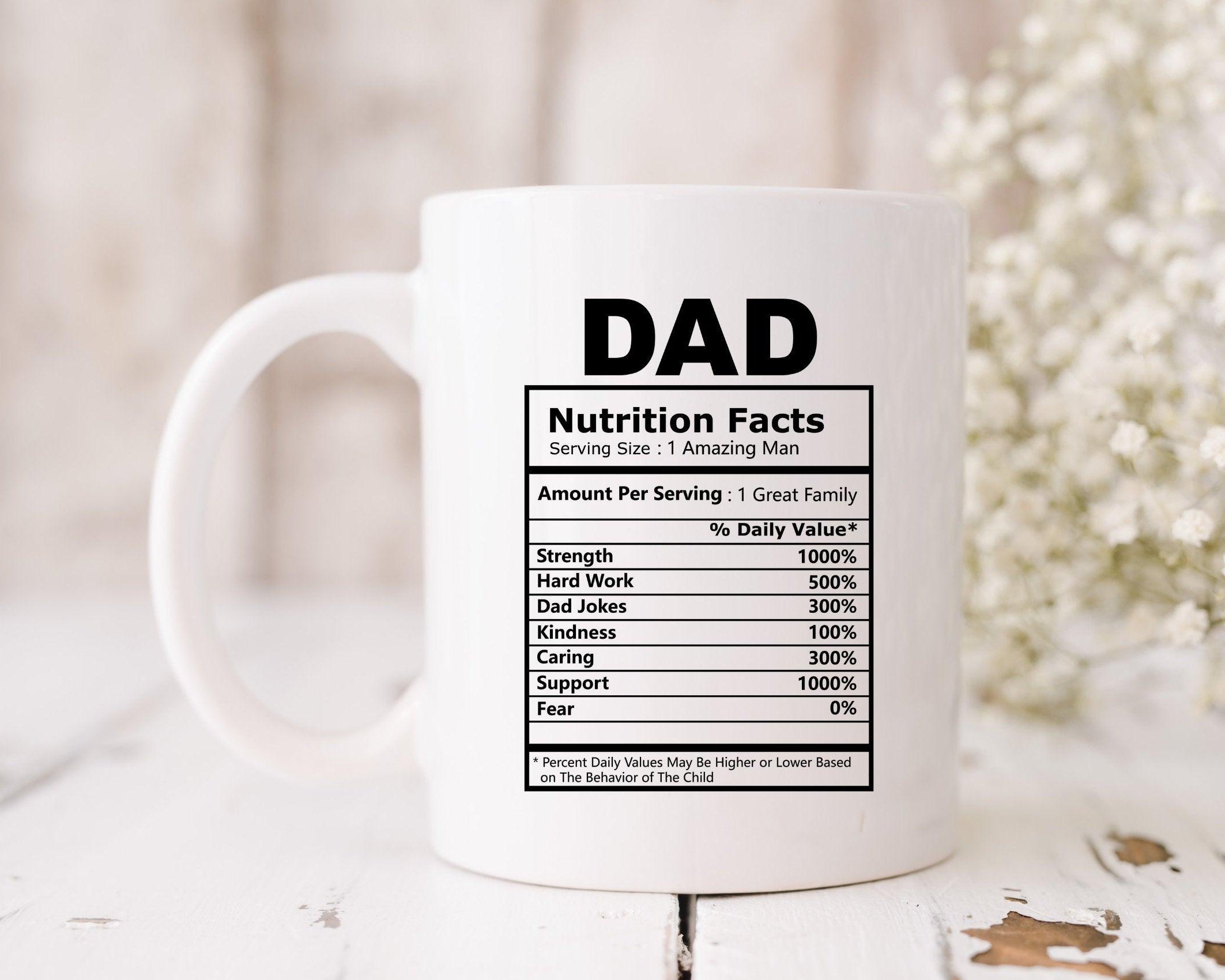 Keramiktasse MOM und DAD | Nutrition Facts - Roo's Gift Shop
