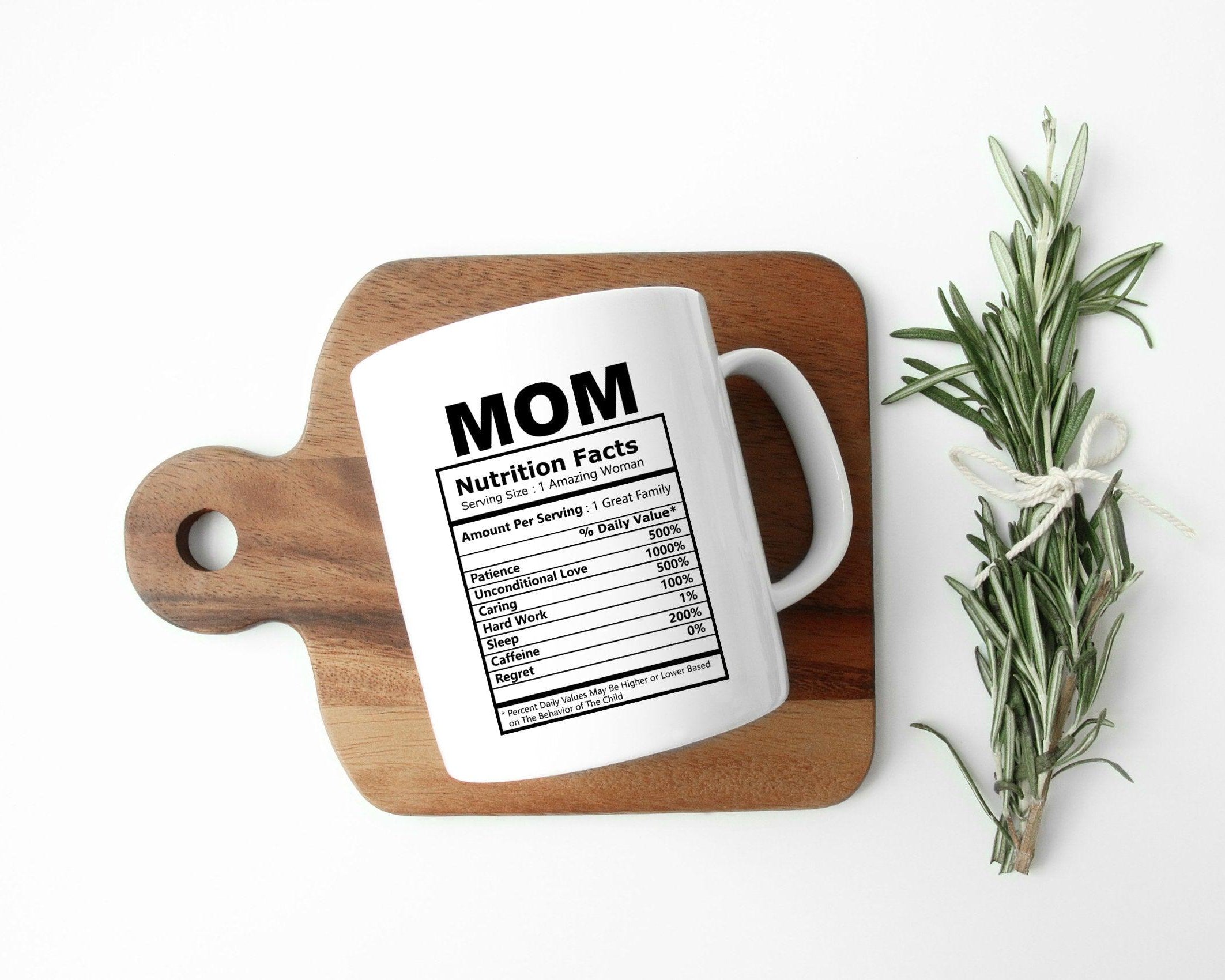 Keramiktasse MOM und DAD | Nutrition Facts - Roo's Gift Shop