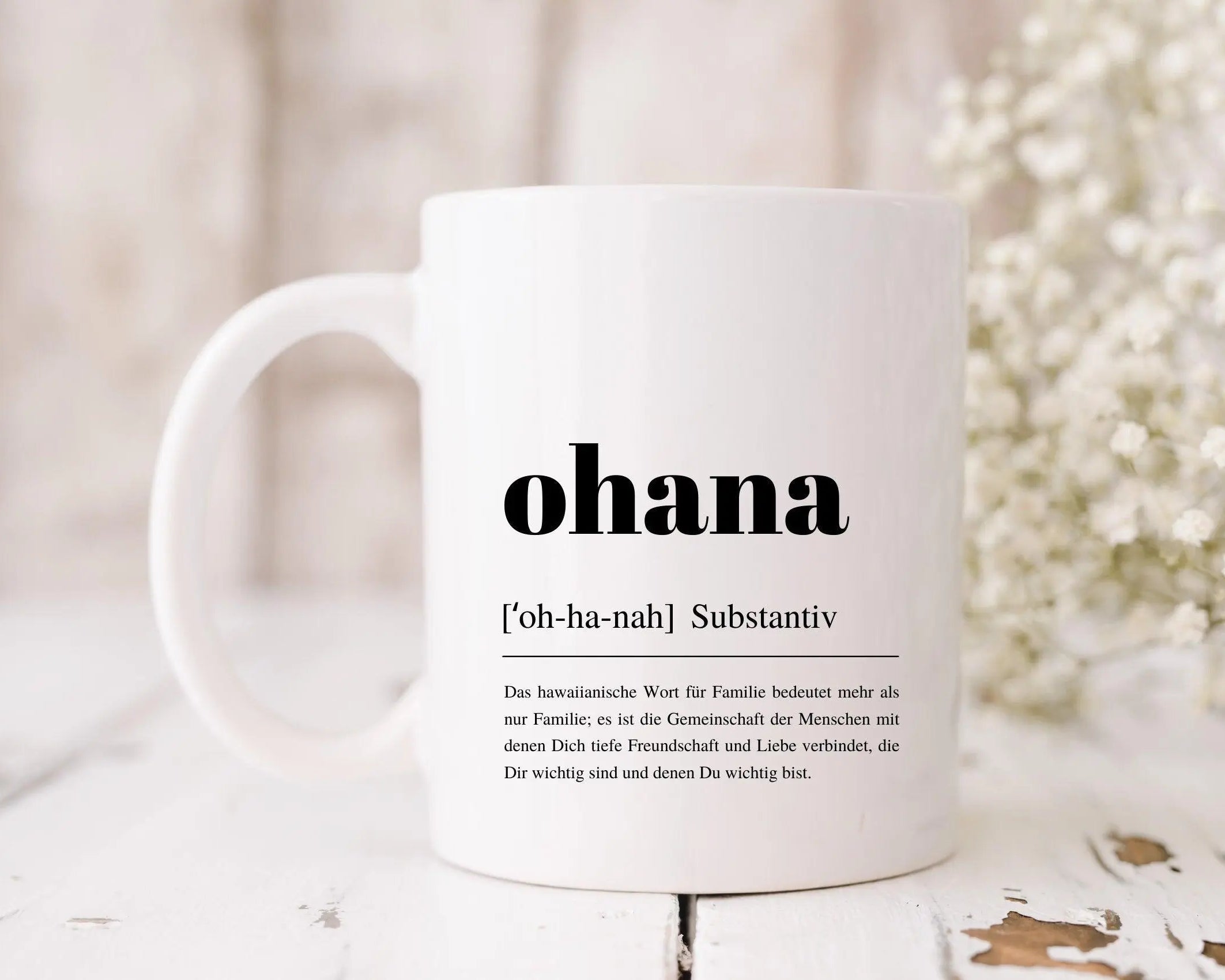Keramiktasse OHANA | Ohana heißt Familie | Kaffeebecher - Roo's Gift Shop