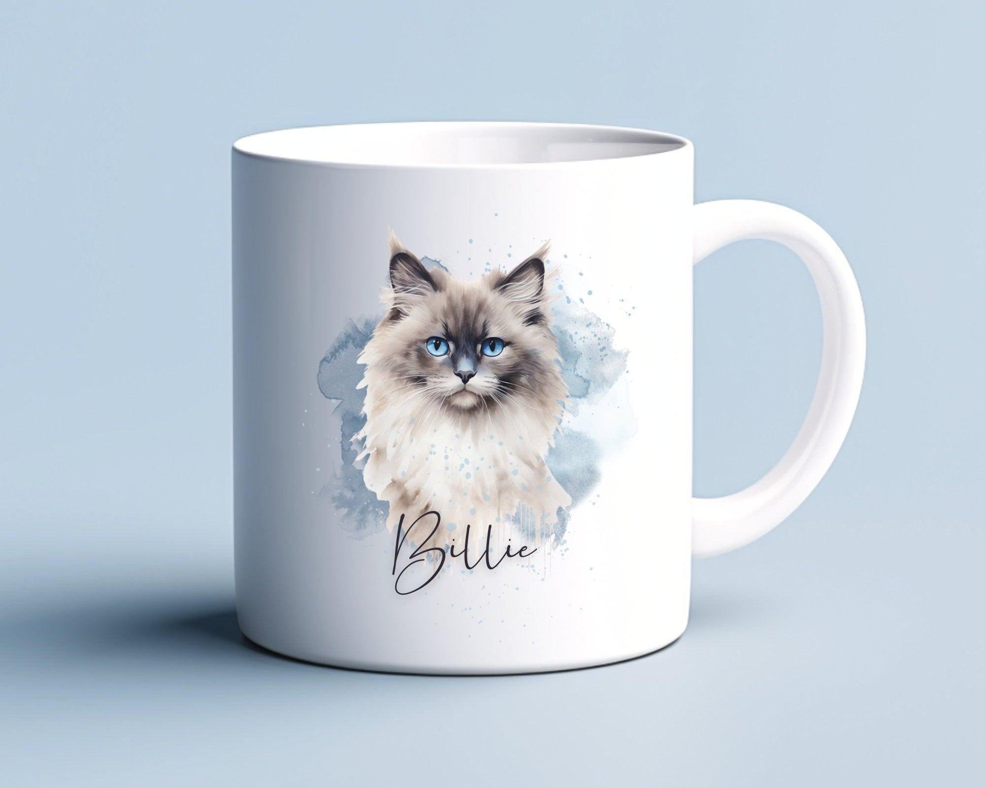 Keramiktasse | Katze Aquarell-Motiv und Name | diverse Katzen zur Auswahl - Roo's Gift Shop