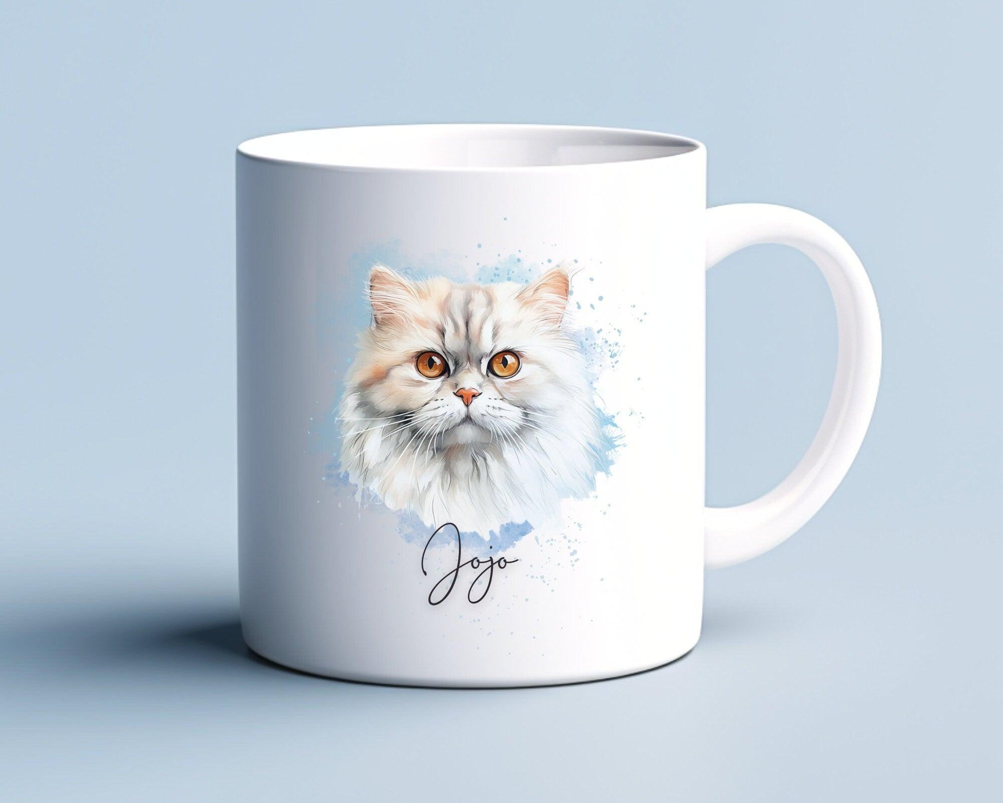 Keramiktasse | Katze Aquarell-Motiv und Name | diverse Katzen zur Auswahl - Roo's Gift Shop