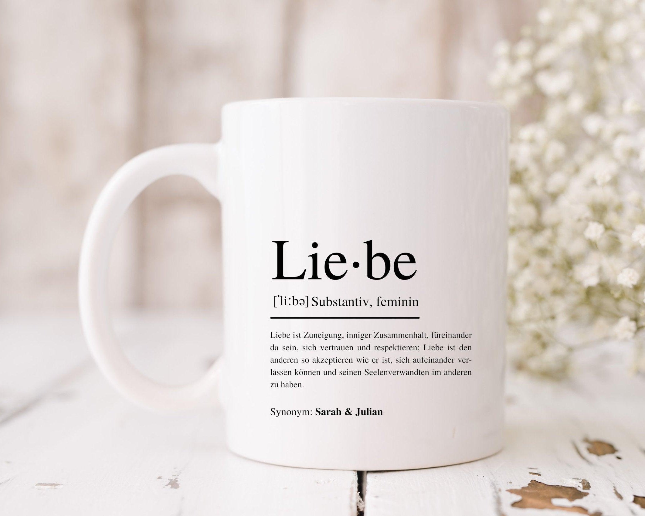 Keramiktasse | Liebe | personalisierbare Tasse Hochzeit - Roo's Gift Shop