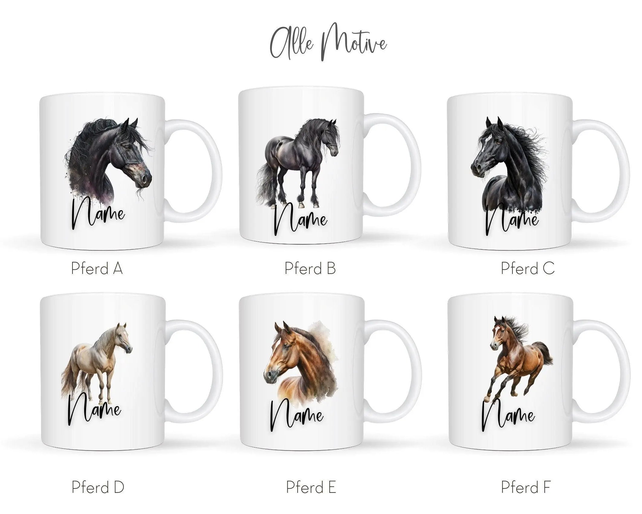 Keramiktasse | Personalisierte Pferde Tasse mit Namen - Roo's Gift Shop