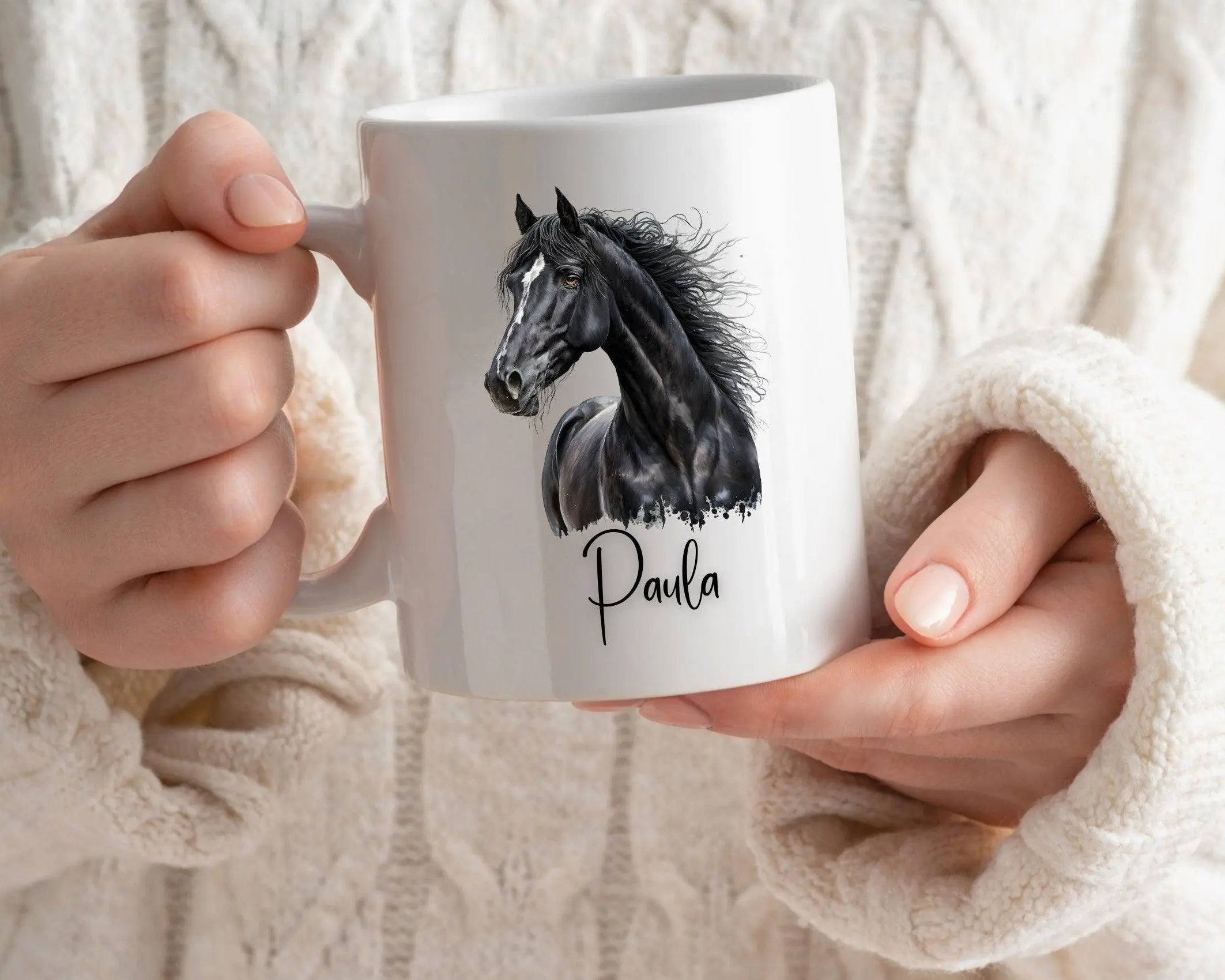 Keramiktasse | Personalisierte Pferde Tasse mit Namen - Roo's Gift Shop