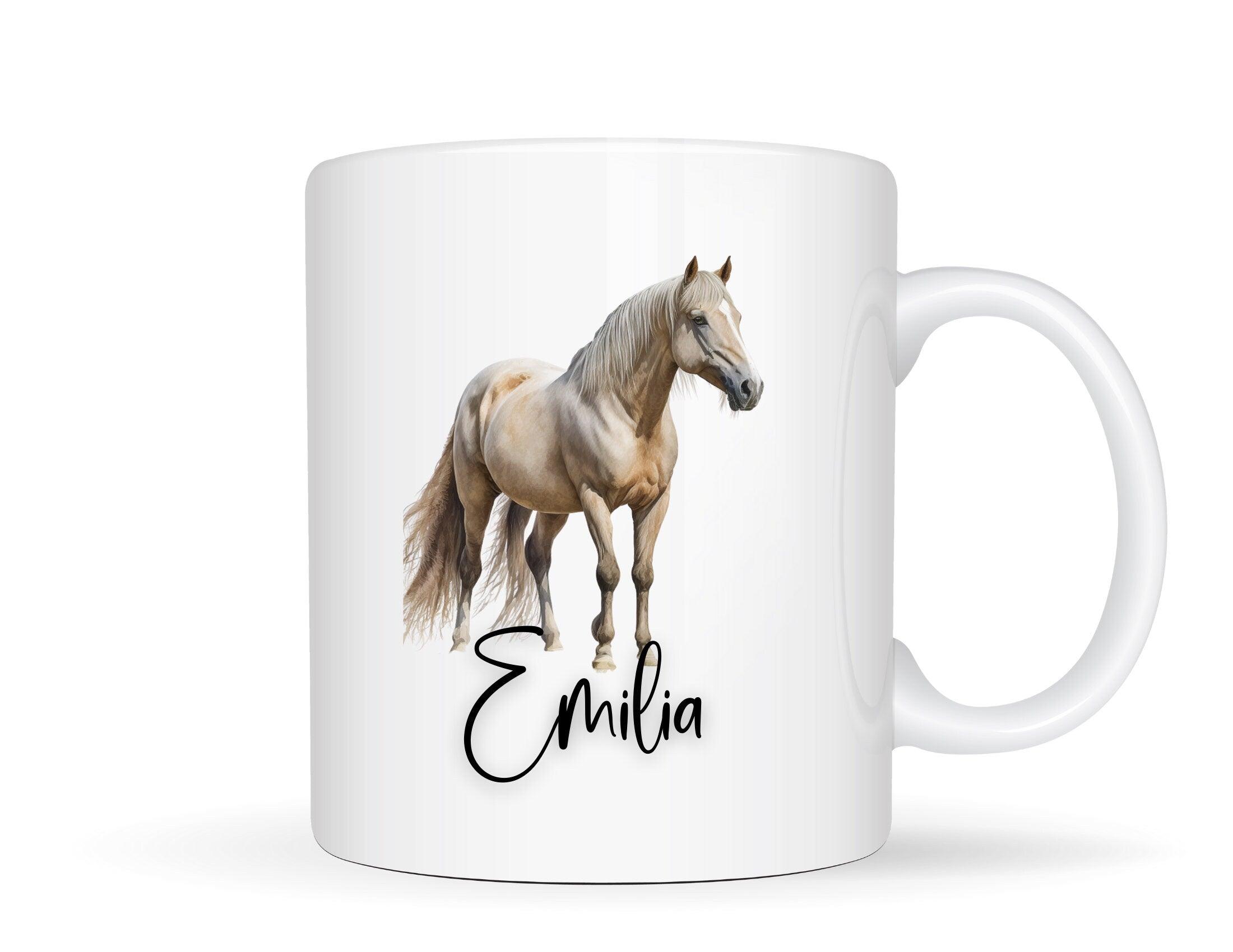 Keramiktasse | Personalisierte Pferde Tasse mit Namen - Roo's Gift Shop