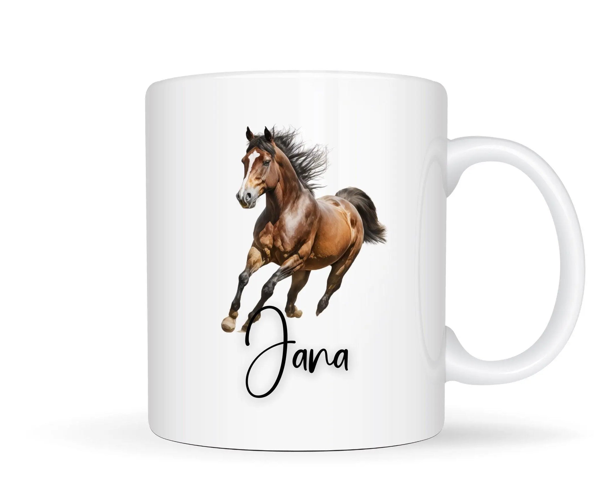 Keramiktasse | Personalisierte Pferde Tasse mit Namen - Roo's Gift Shop