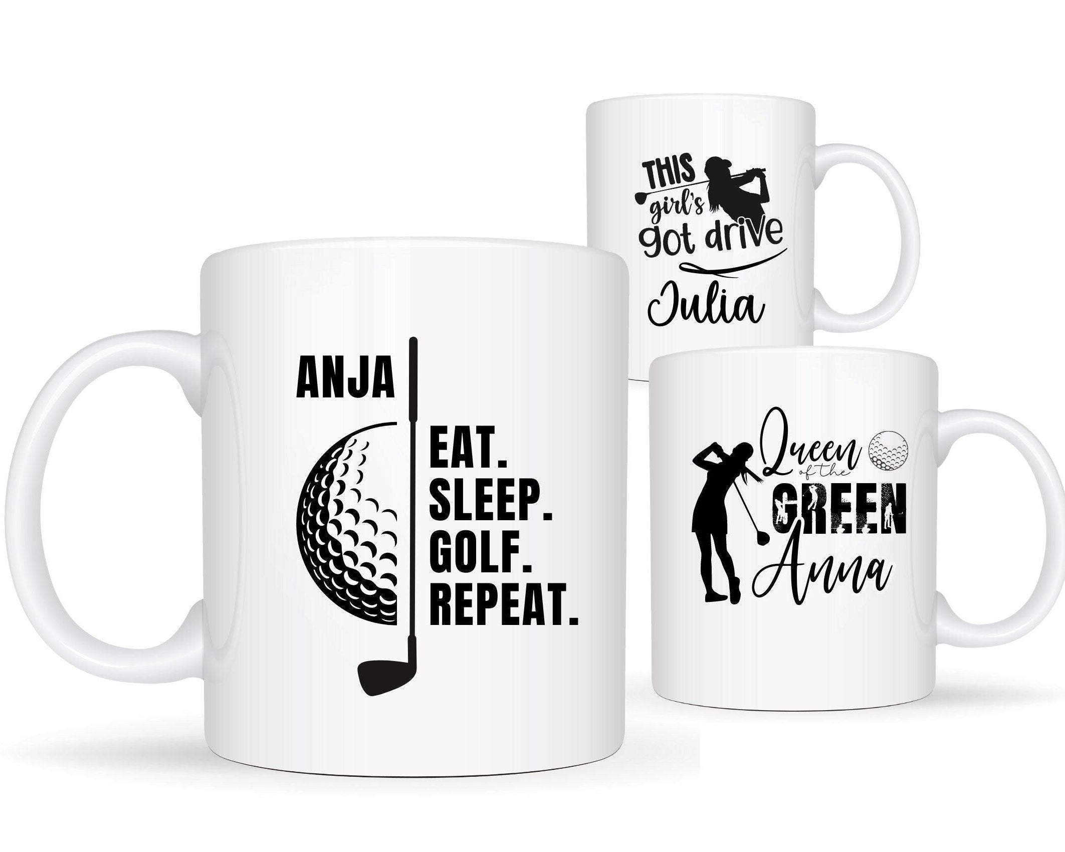 Keramiktasse | Personalisierte Tasse für Golferinnen - Roo's Gift Shop