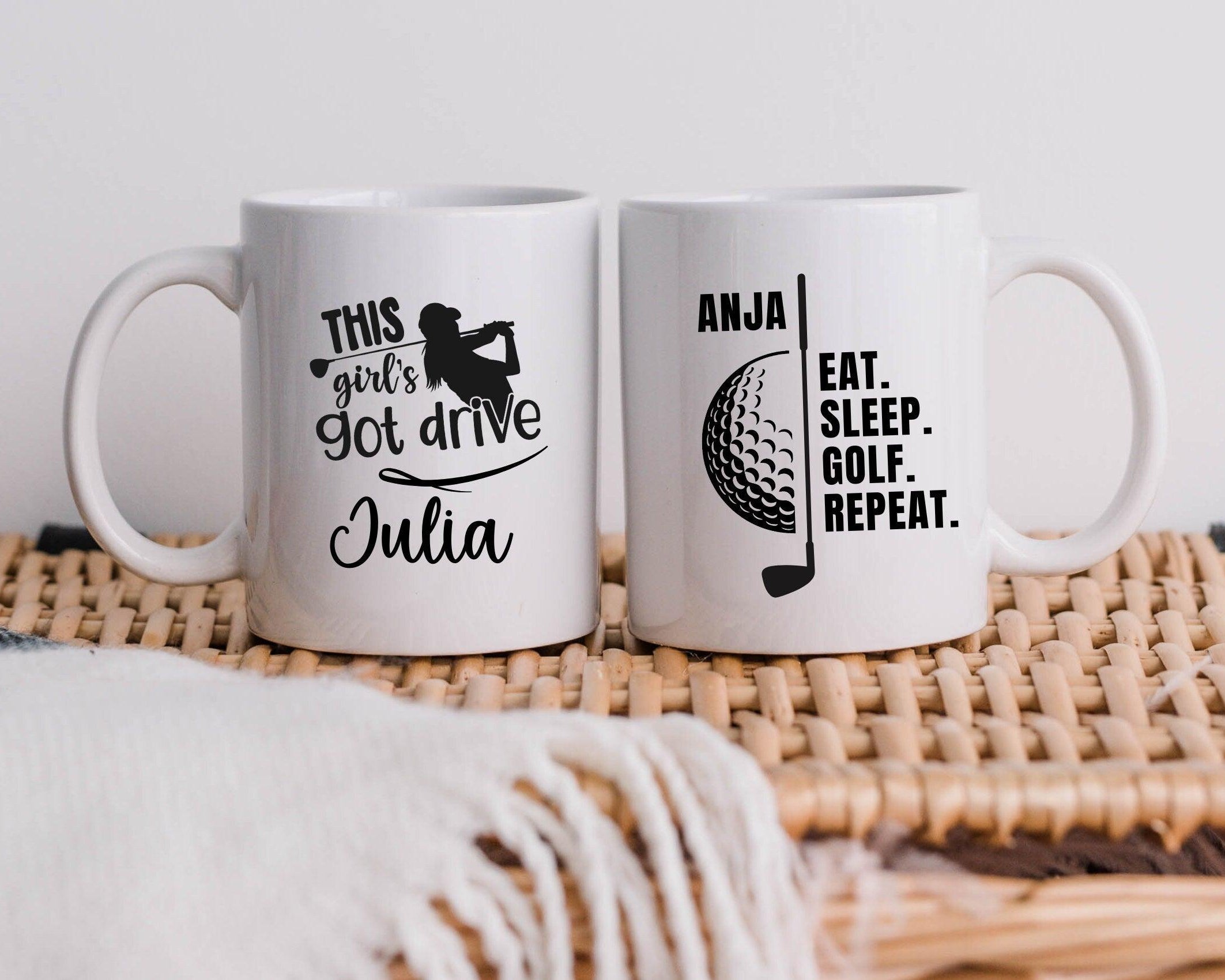 Keramiktasse | Personalisierte Tasse für Golferinnen - Roo's Gift Shop