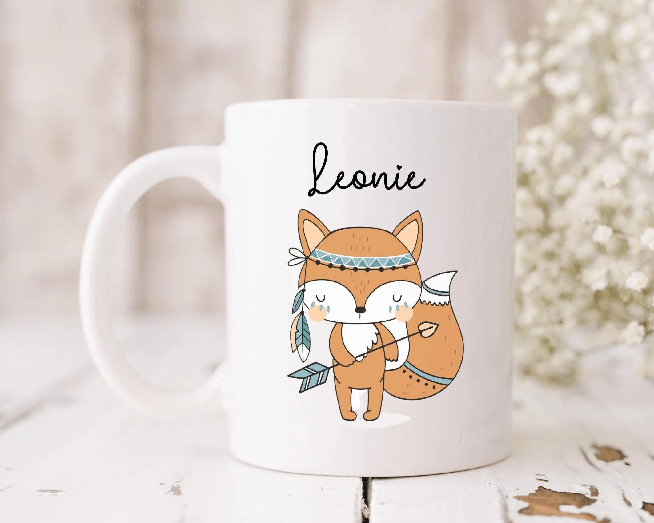 Keramiktasse | Personalisierte Tasse | Kinder Tiermotiv - Roo's Gift Shop