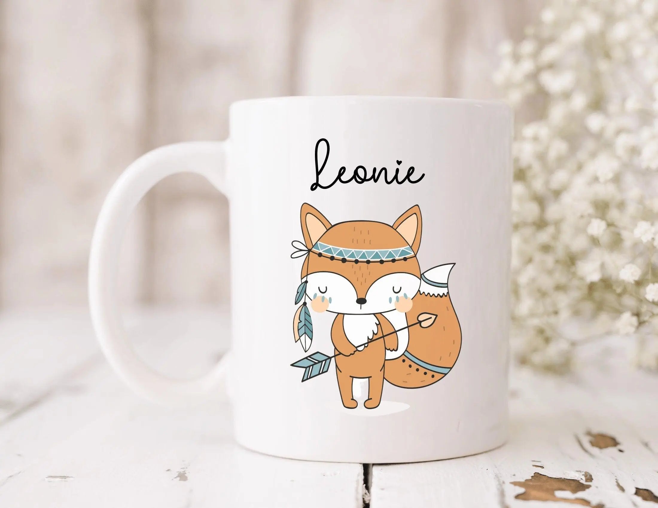 Keramiktasse | Personalisierte Tasse | Kinder Tiermotiv - Roo's Gift Shop
