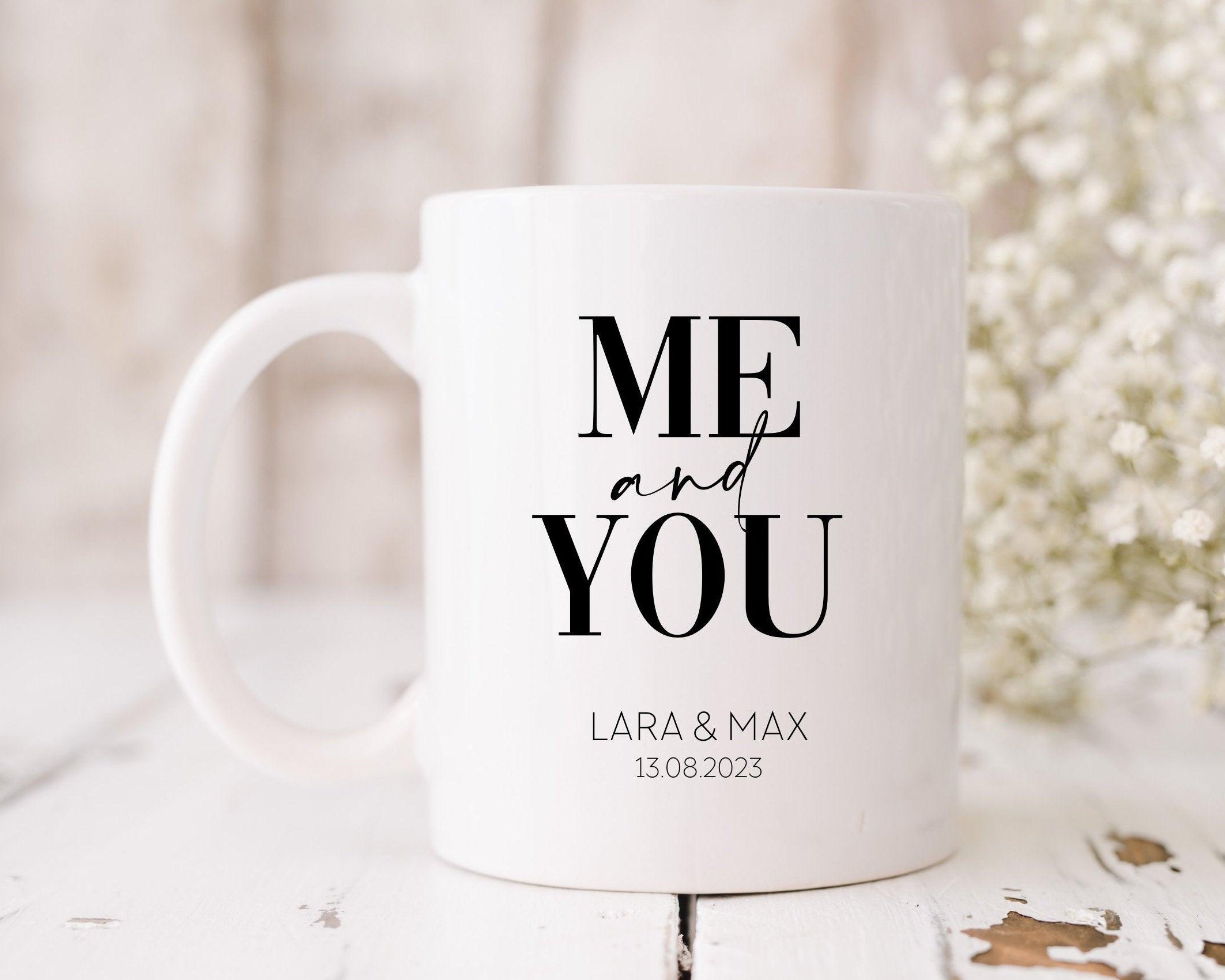 Keramiktasse | Valentinstag | Me & You | personalisierbar - Roo's Gift Shop
