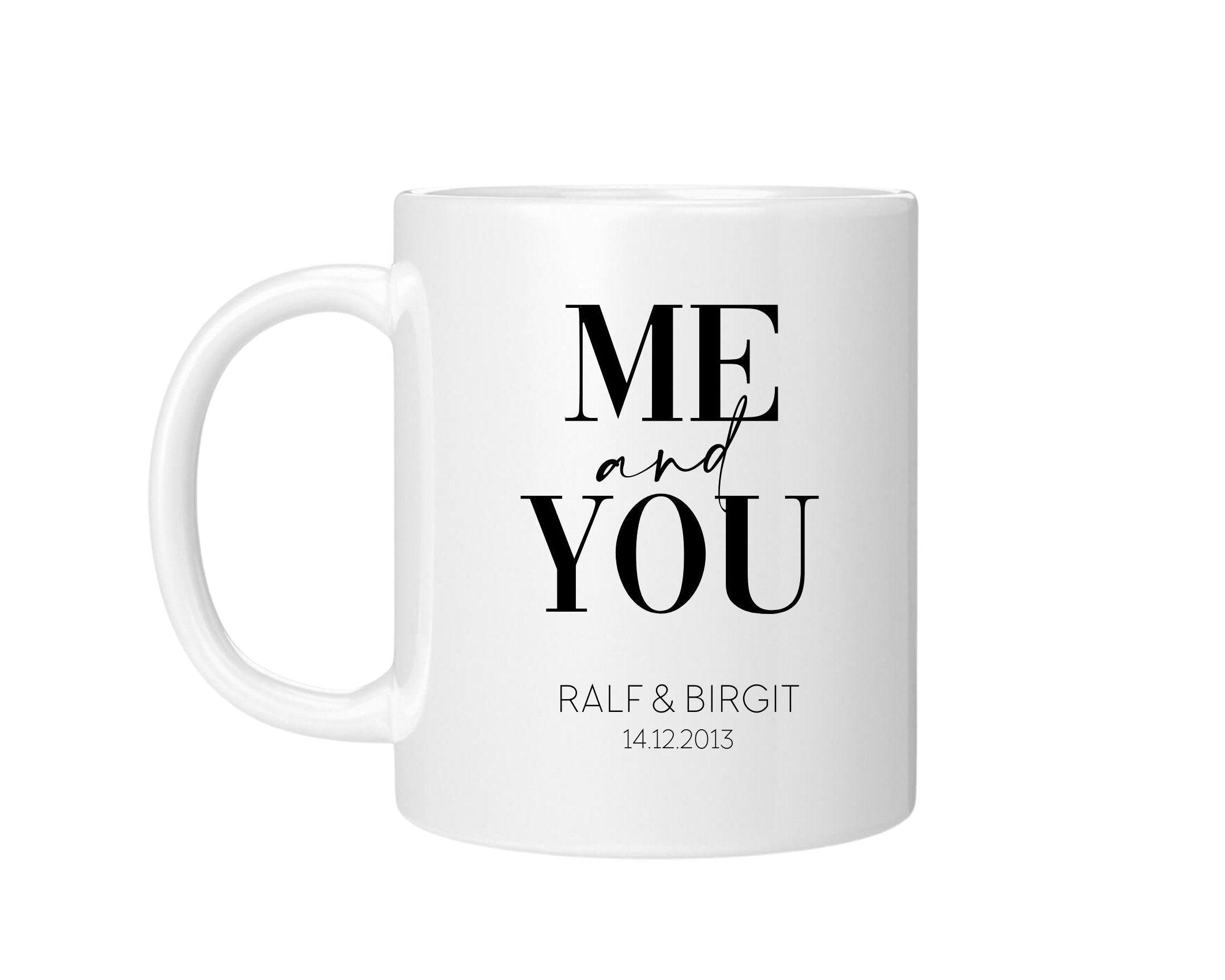 Keramiktasse | Valentinstag | Me & You | personalisierbar - Roo's Gift Shop