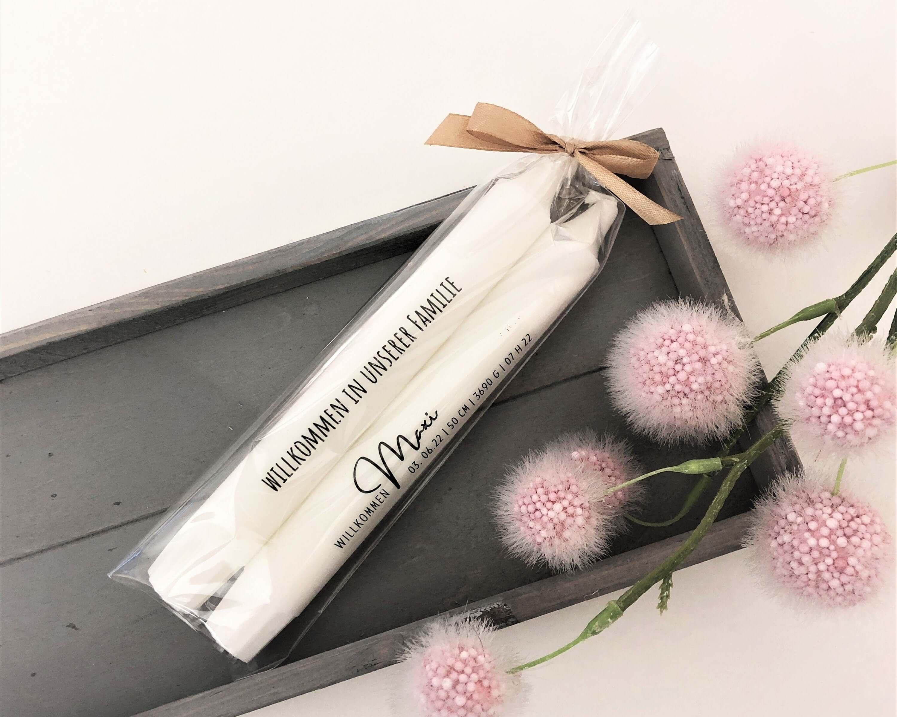 Kerze Geburt | personalisiert Name Geburtstag - Roo's Gift Shop