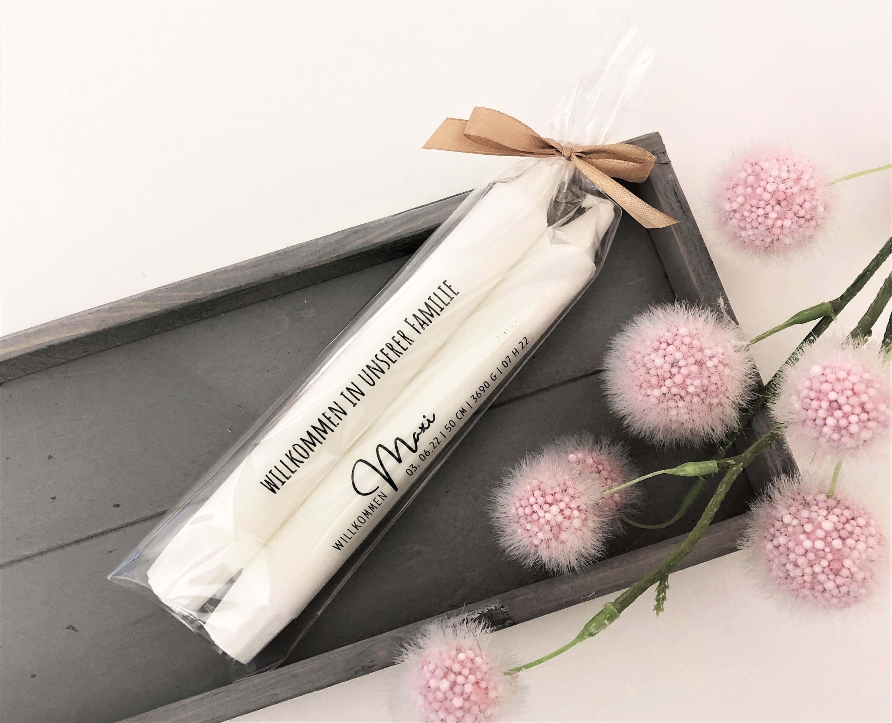 Kerze Geburt | personalisiert Name Geburtstag - Roo's Gift Shop