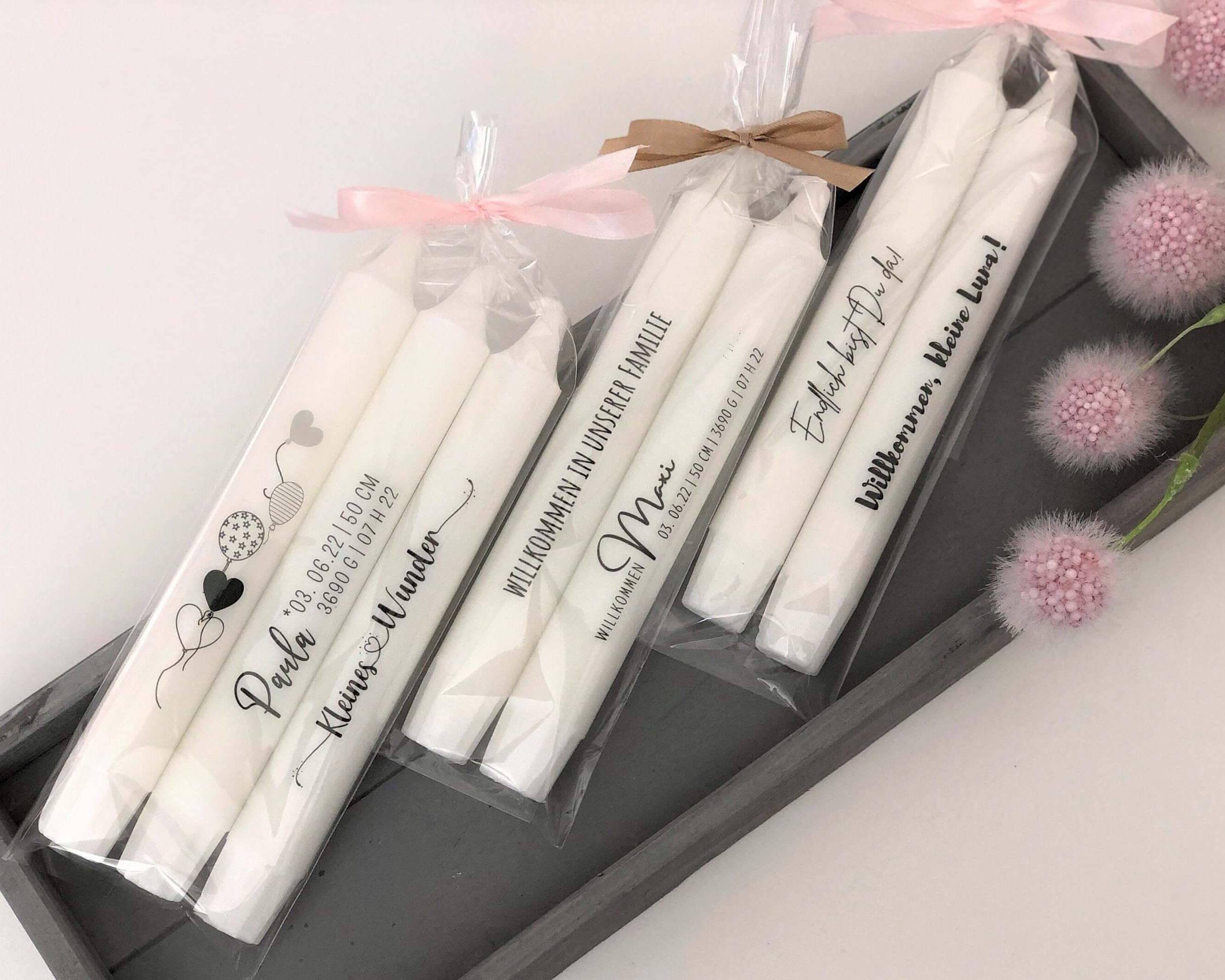 Kerze Geburt | personalisiert Name Geburtstag - Roo's Gift Shop