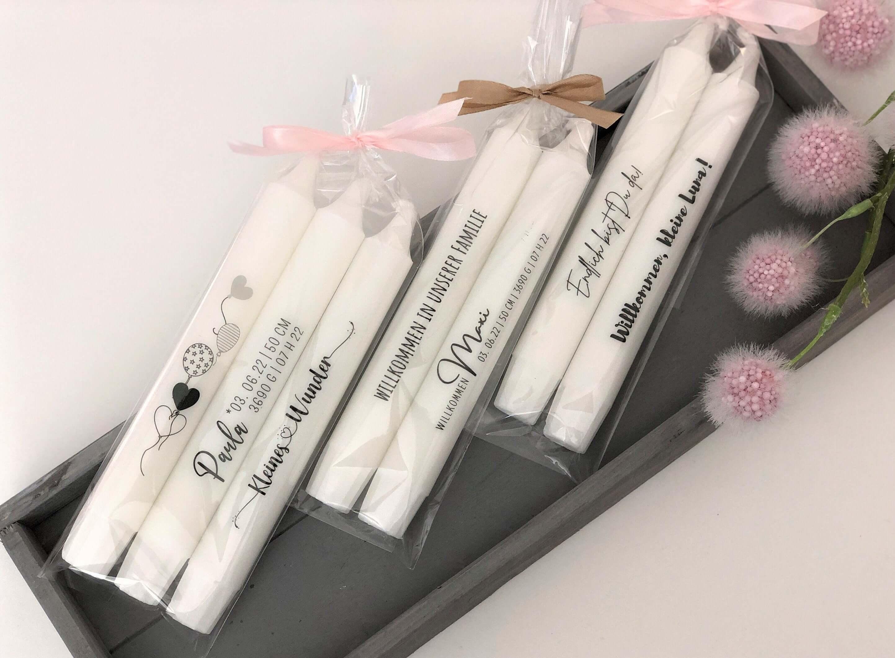 Kerze Geburt | personalisiert Name Geburtstag - Roo's Gift Shop