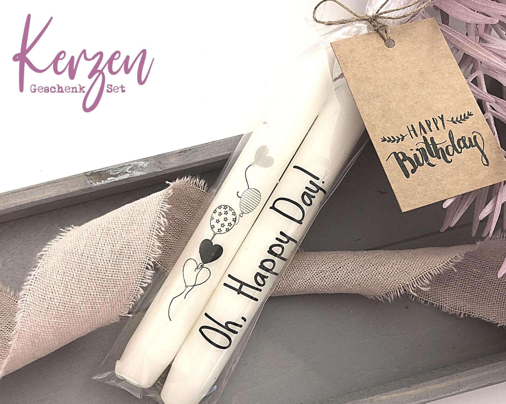 Kerze | Stabkerzen | Oh Happy Day | Luftballons - Roo's Gift Shop