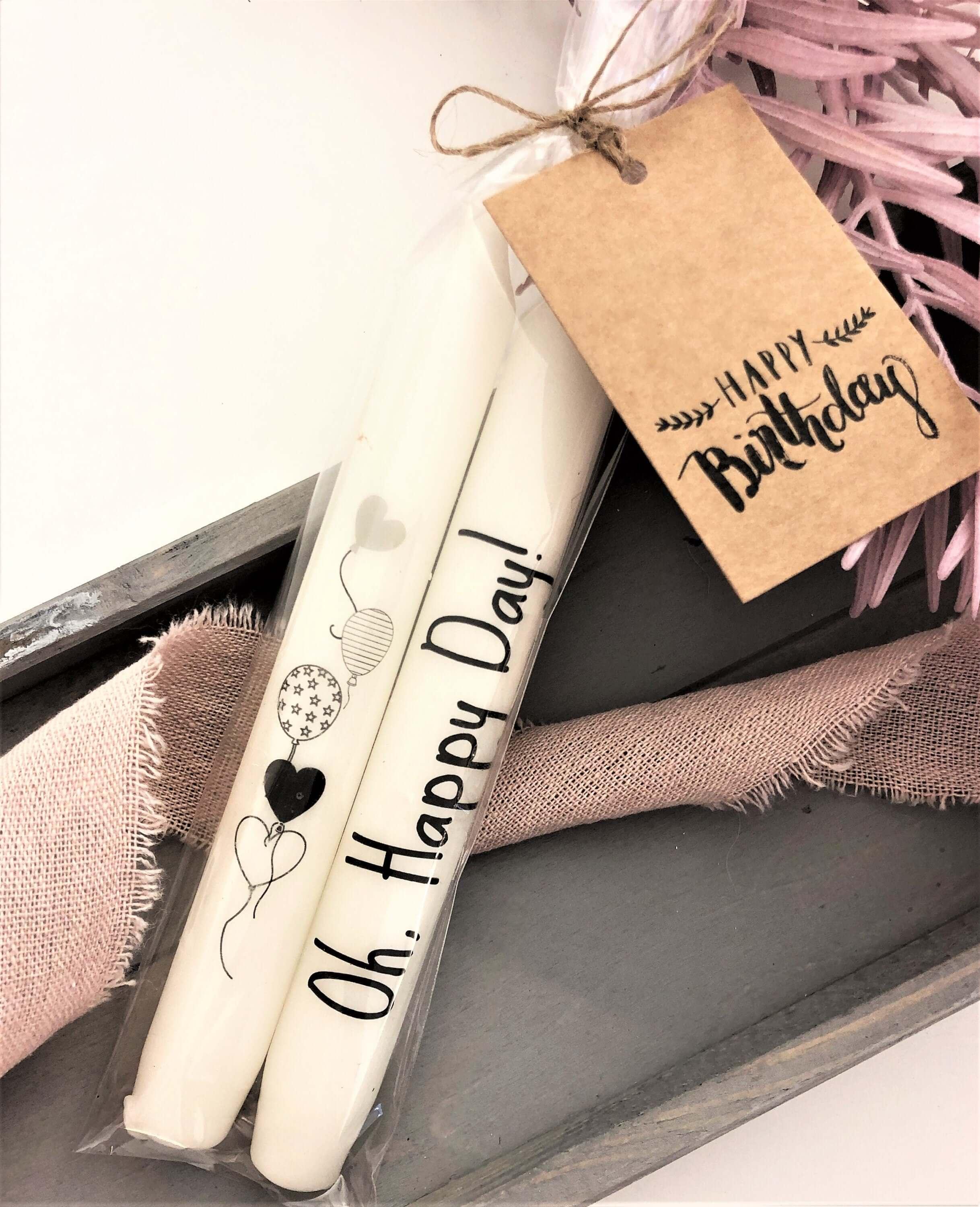 Kerze | Stabkerzen | Oh Happy Day | Luftballons - Roo's Gift Shop