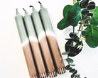 Kerzen | Dip Dye | 4er Set | grün, braun, weiß - Roo's Gift Shop