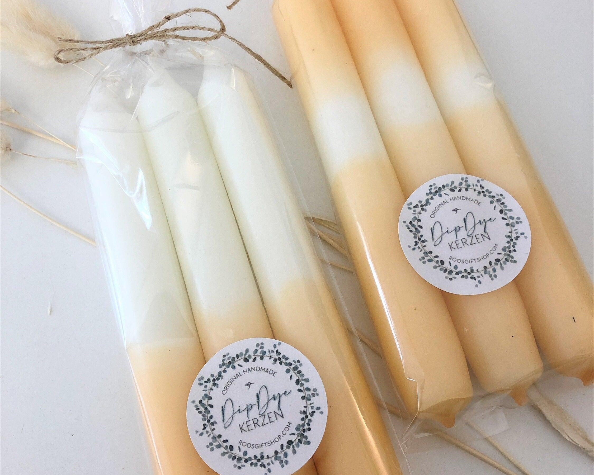 Kerzen | Dip Dye | gelb vanille weiß - Roo's Gift Shop