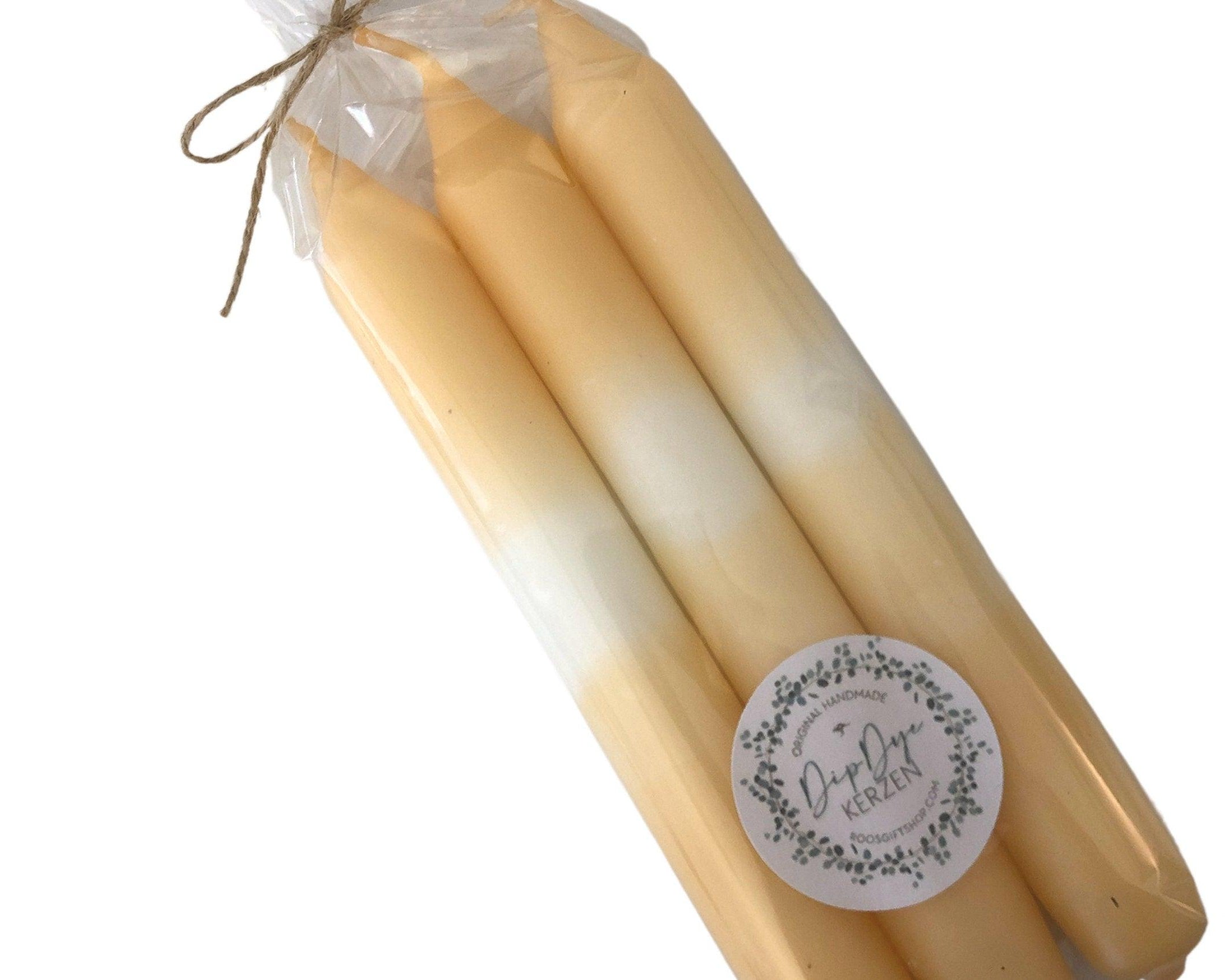 Kerzen | Dip Dye | gelb vanille weiß - Roo's Gift Shop