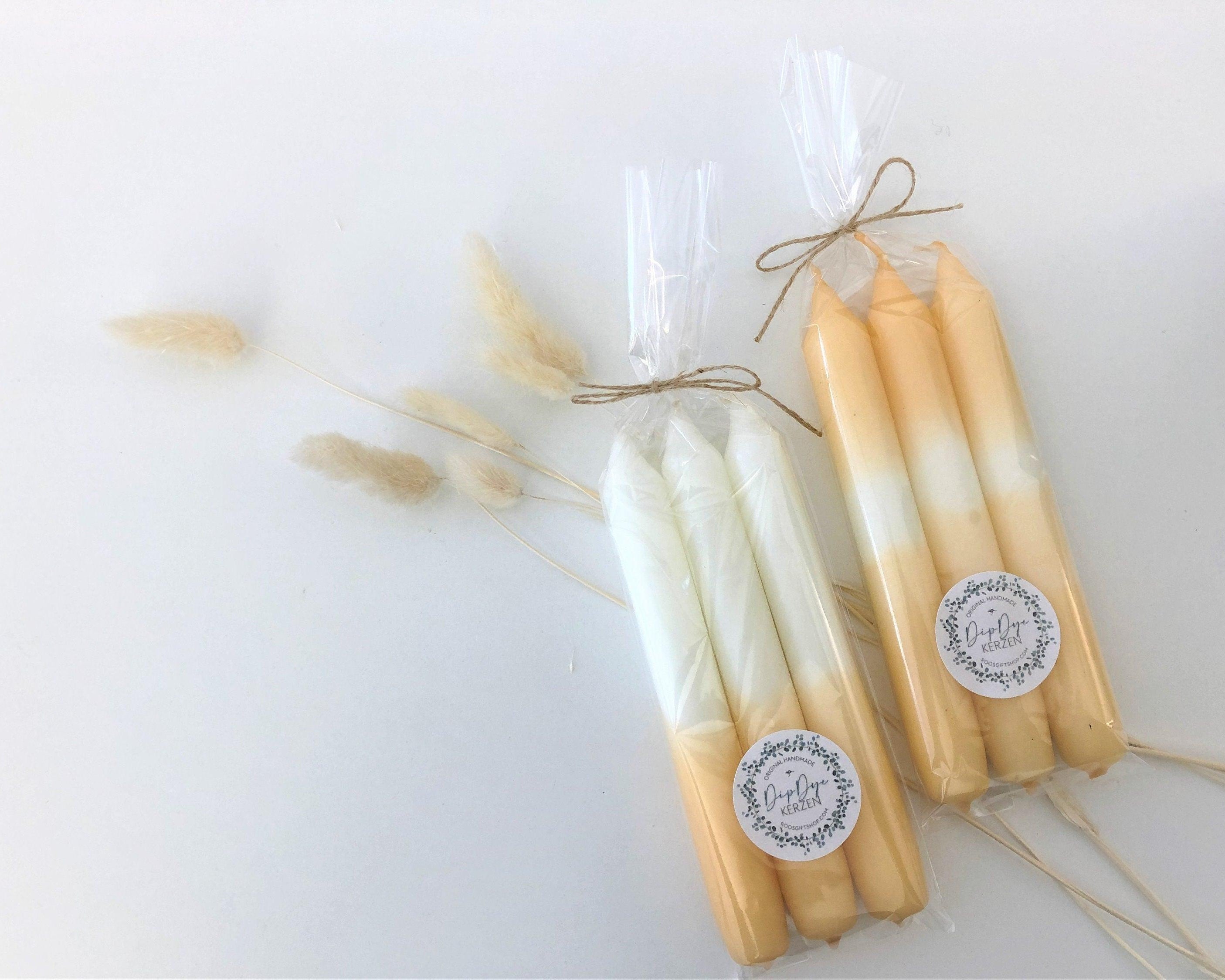 Kerzen | Dip Dye | gelb vanille weiß - Roo's Gift Shop