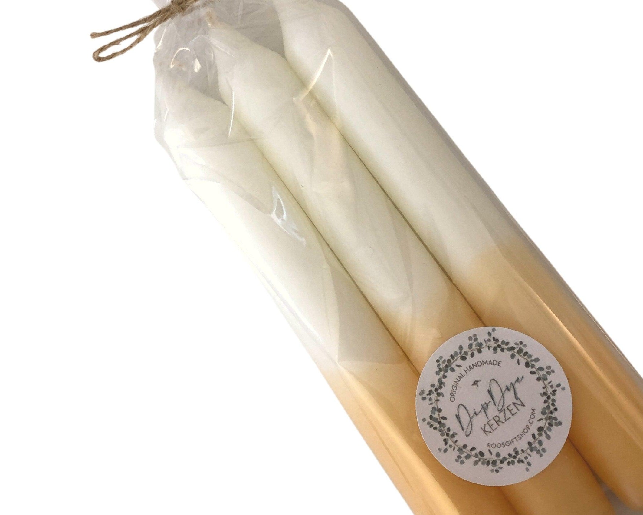 Kerzen | Dip Dye | gelb vanille weiß - Roo's Gift Shop