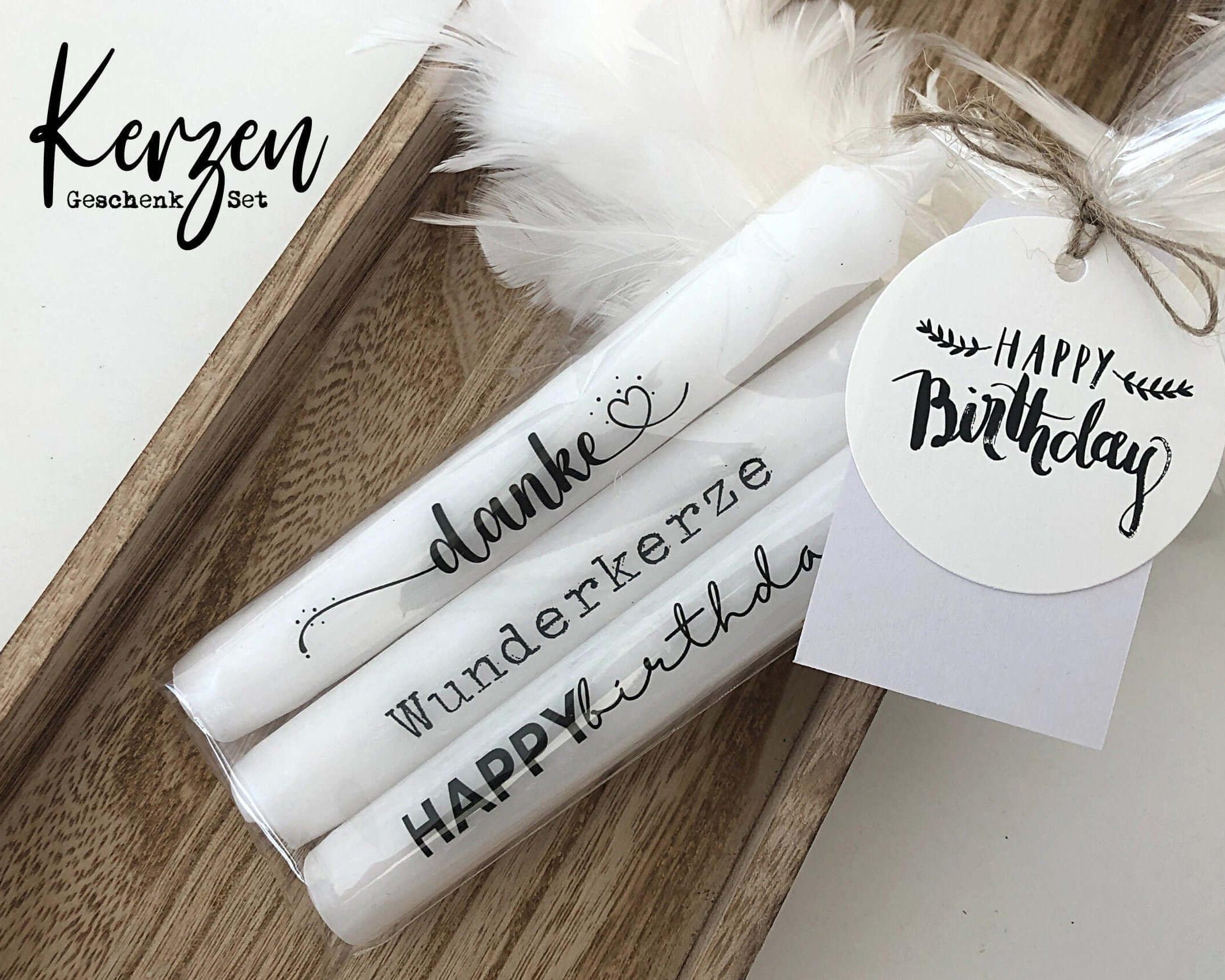 Kerzen | Happy Birthday | Danke | Wunderkerze - Roo's Gift Shop