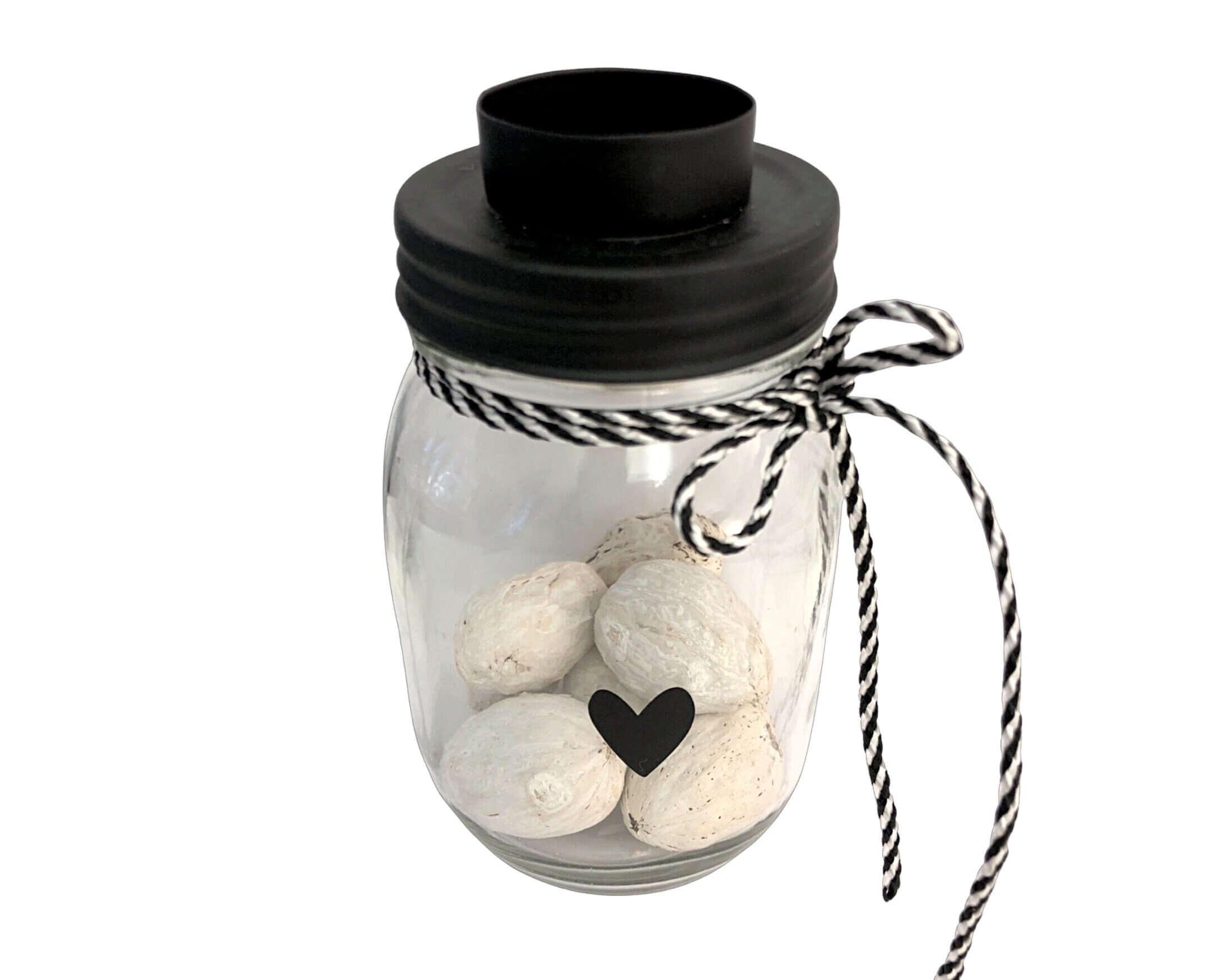 Kerzenständer | Glas Herzchen | Schraubdeckel - Roo's Gift Shop