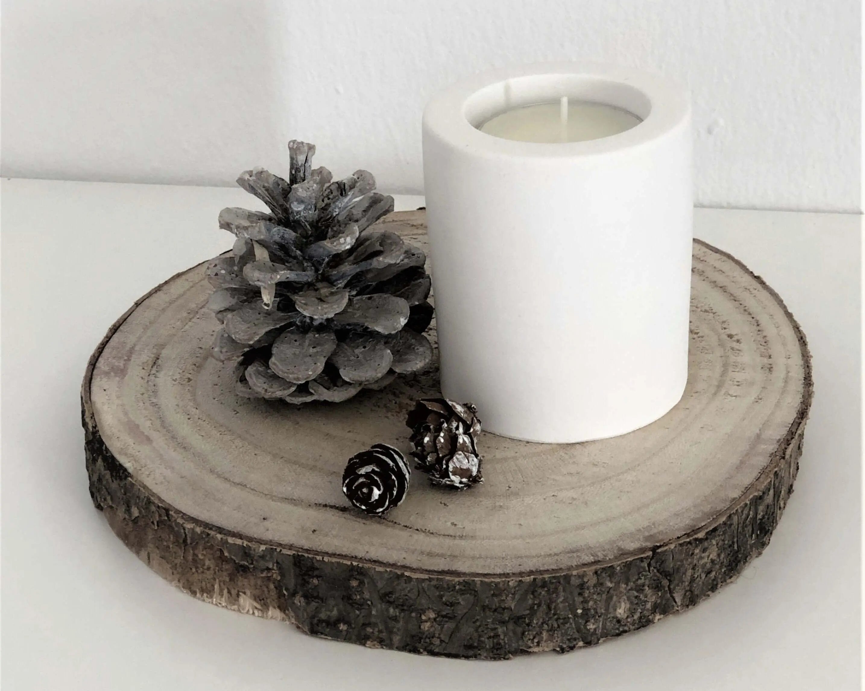 Kerzenständer | Teelicht oder Stabkerze | weiß - Roo's Gift Shop