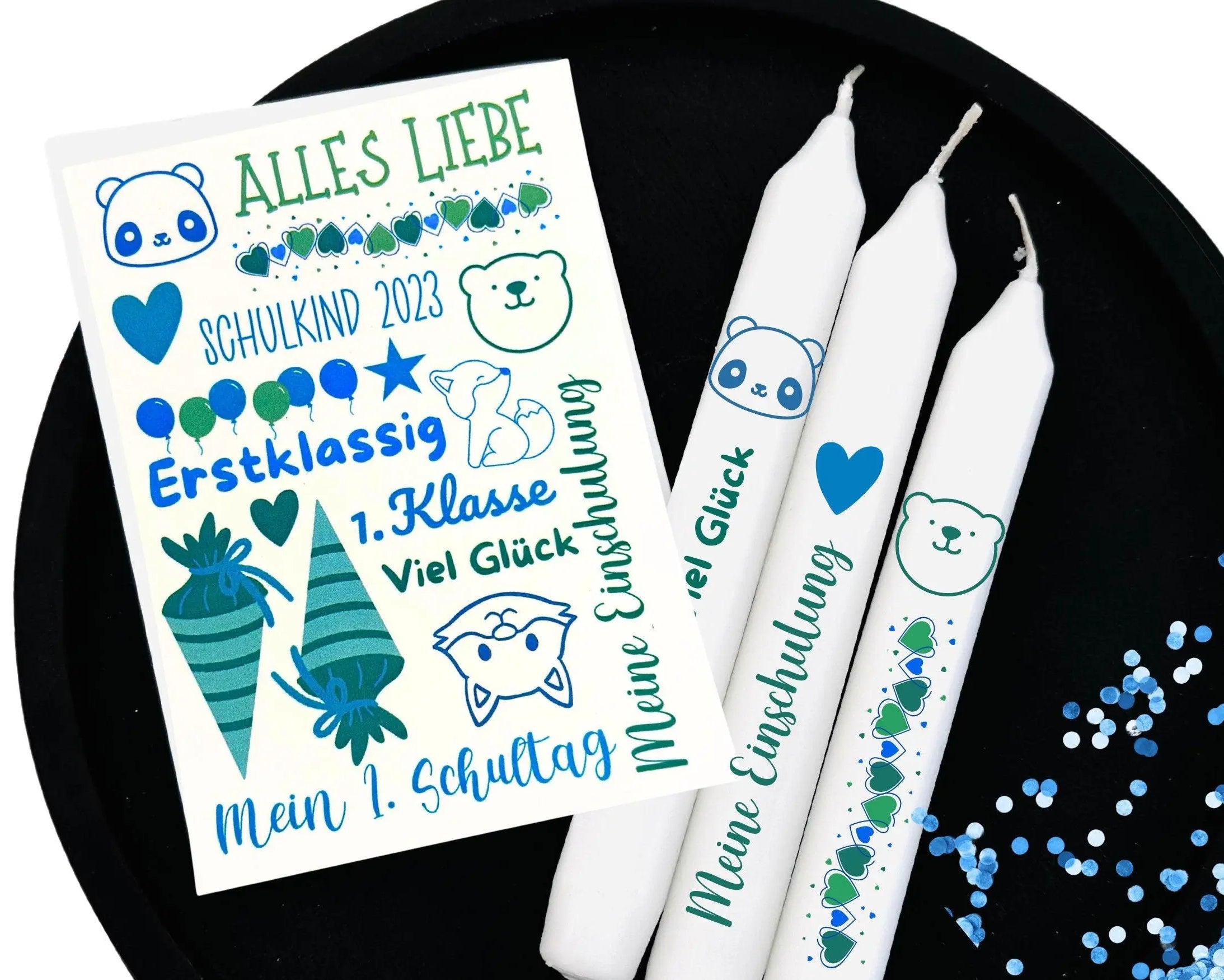 Kerzensticker Wasserschiebefolie | Schulanfang Jungs - Roo's Gift Shop