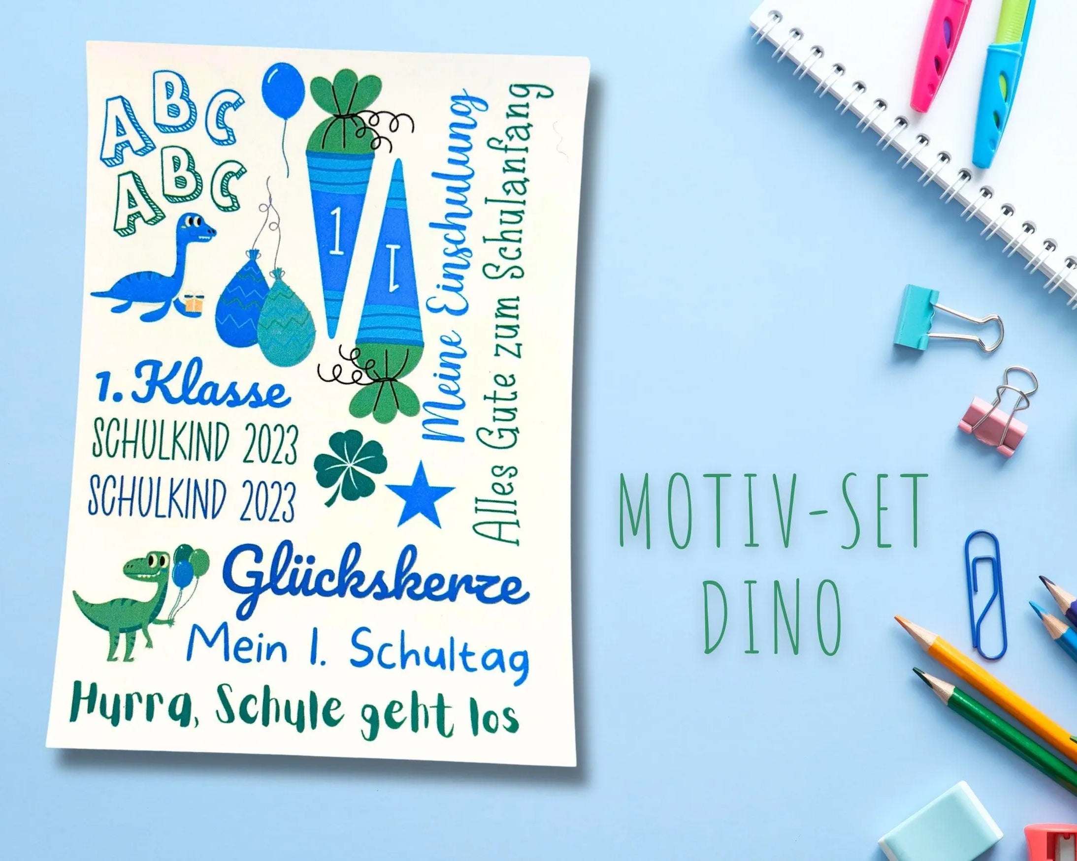 Kerzensticker Wasserschiebefolie | Schulanfang Jungs - Roo's Gift Shop