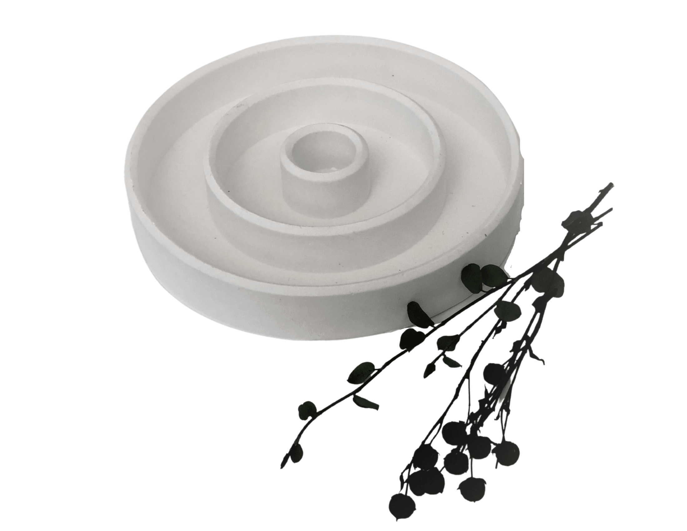 Kerzenteller Stabkerzen | weißer runder Kerzenständer - Roo's Gift Shop