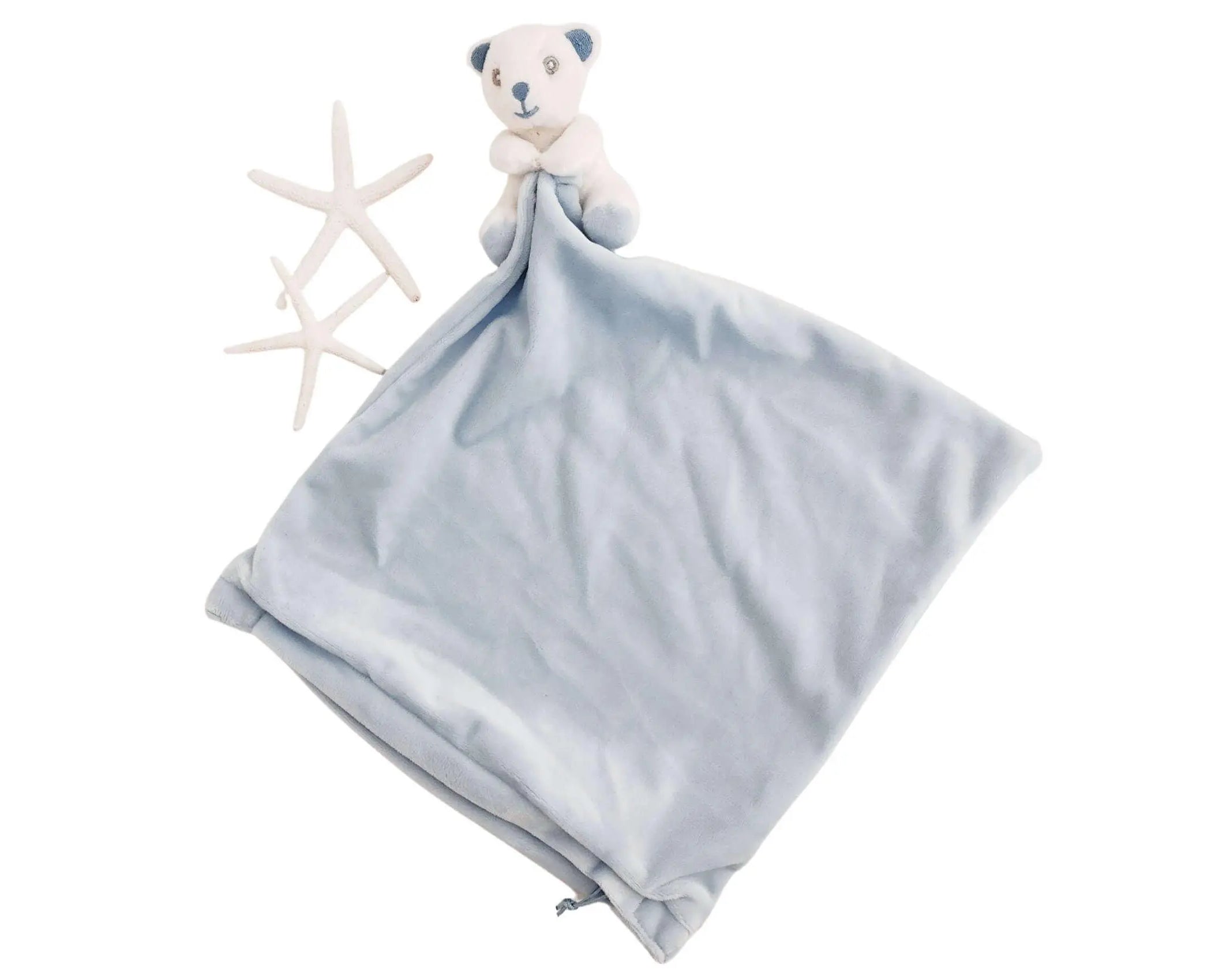 Kissen Bär | Rassel | hellblau | personalisierbar - Roo's Gift Shop