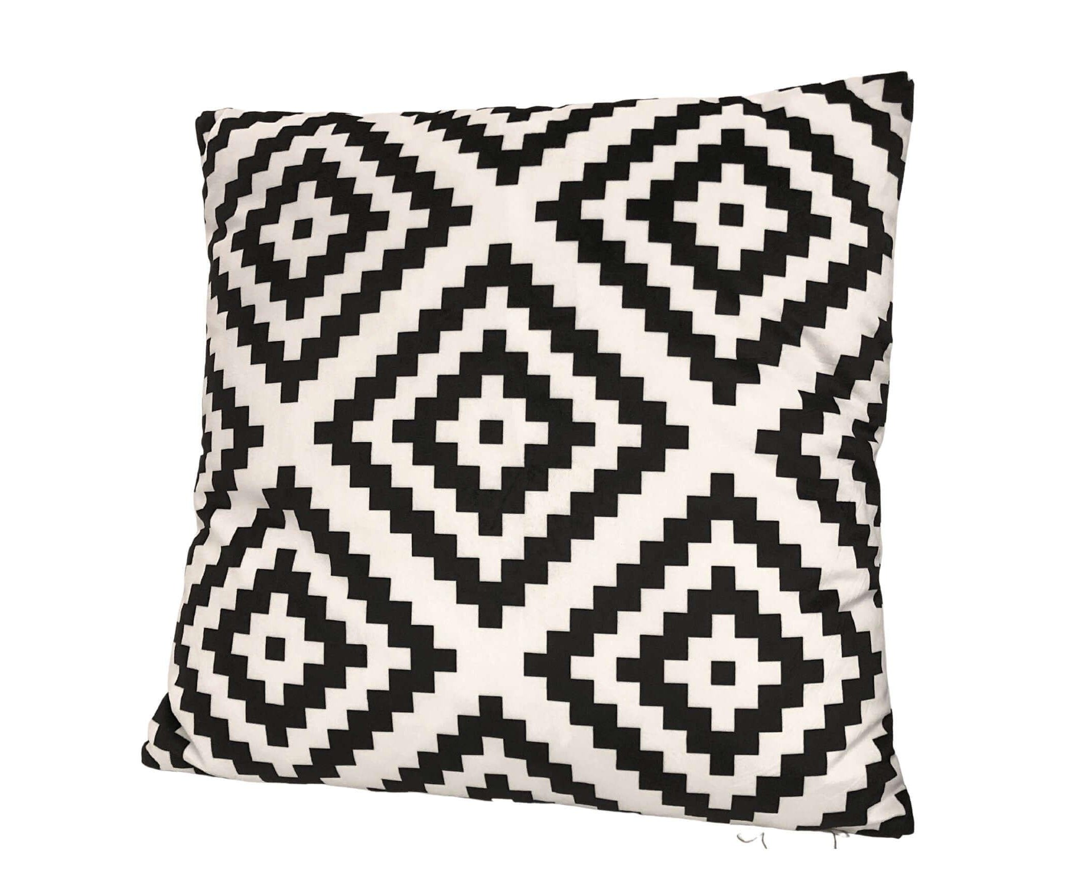 Kissen in schwarz weiß | Ethnomuster | Samt inkl. Füllung - Roo's Gift Shop