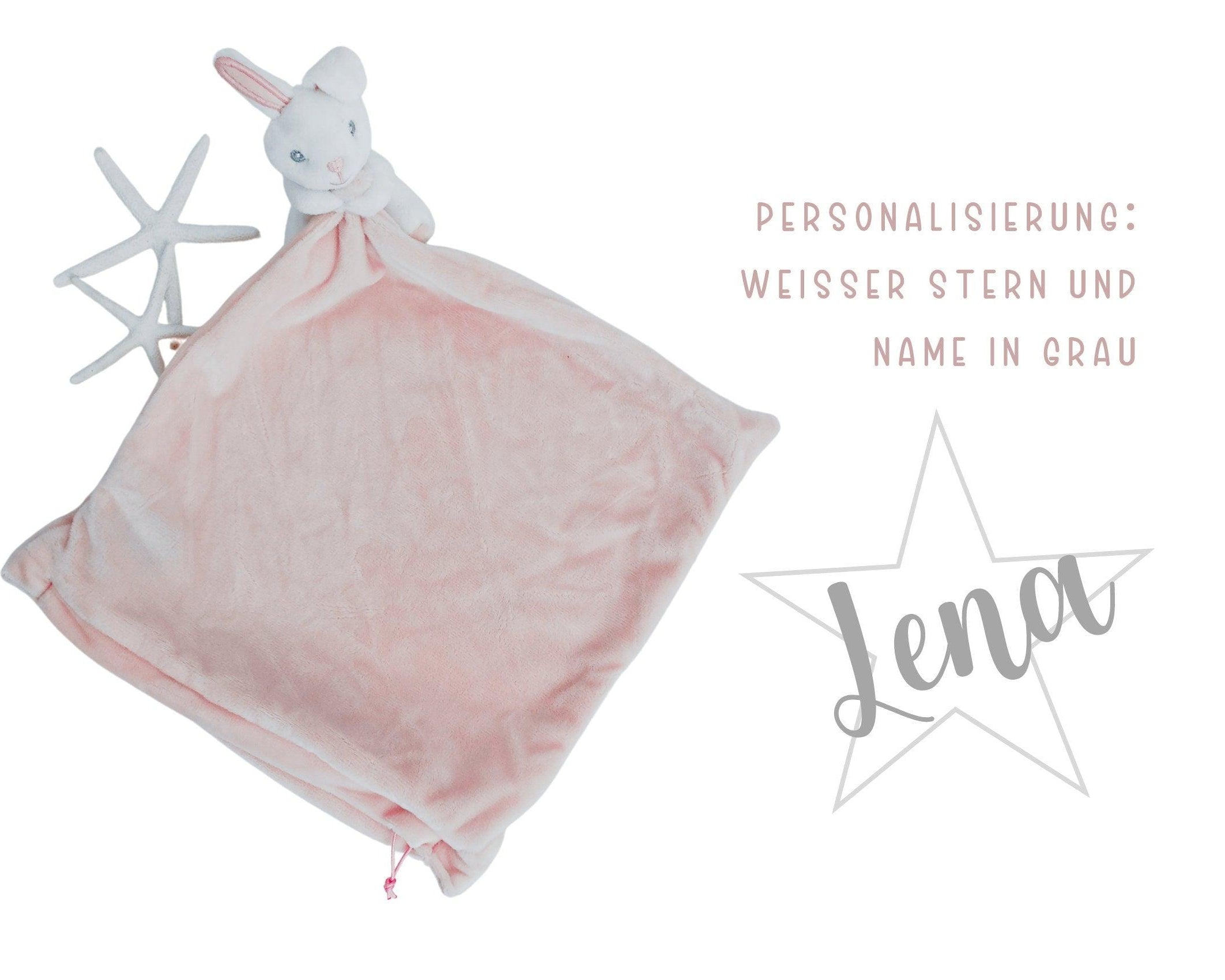 Kissen mit Häschen | personalisiert | Baby Name | rosa - Roo's Gift Shop