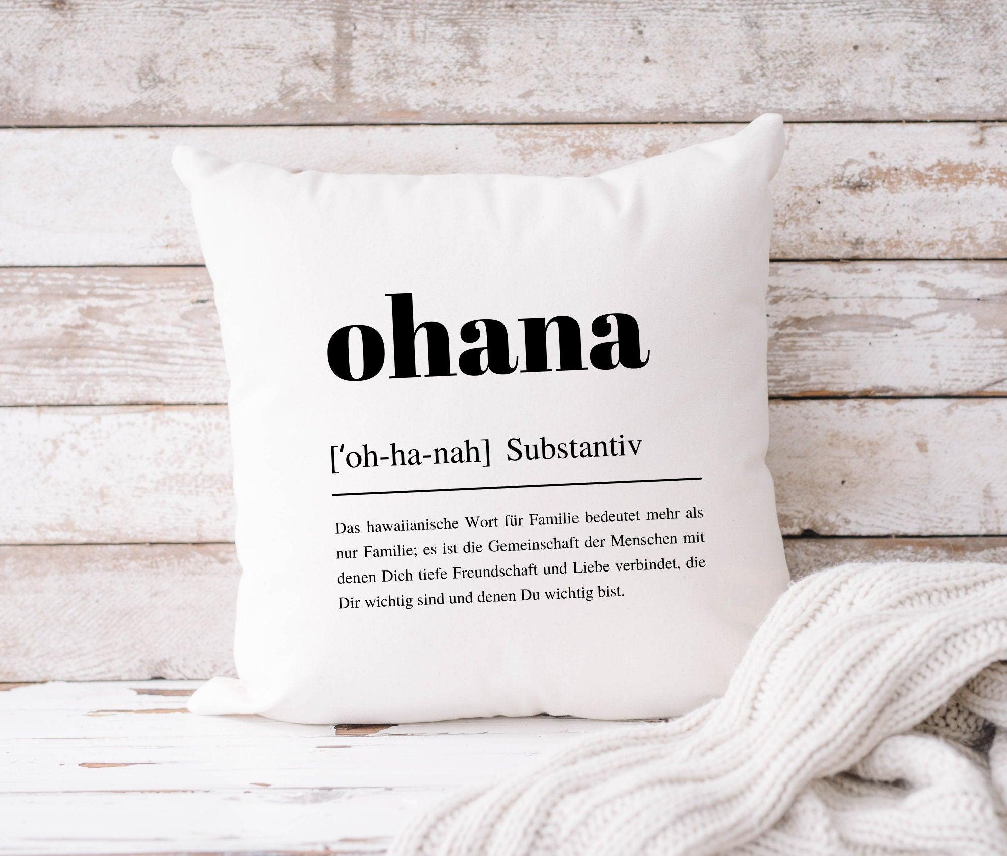 Kissen Ohana | Familie Freunde | 40 x 40 cm - Roo's Gift Shop