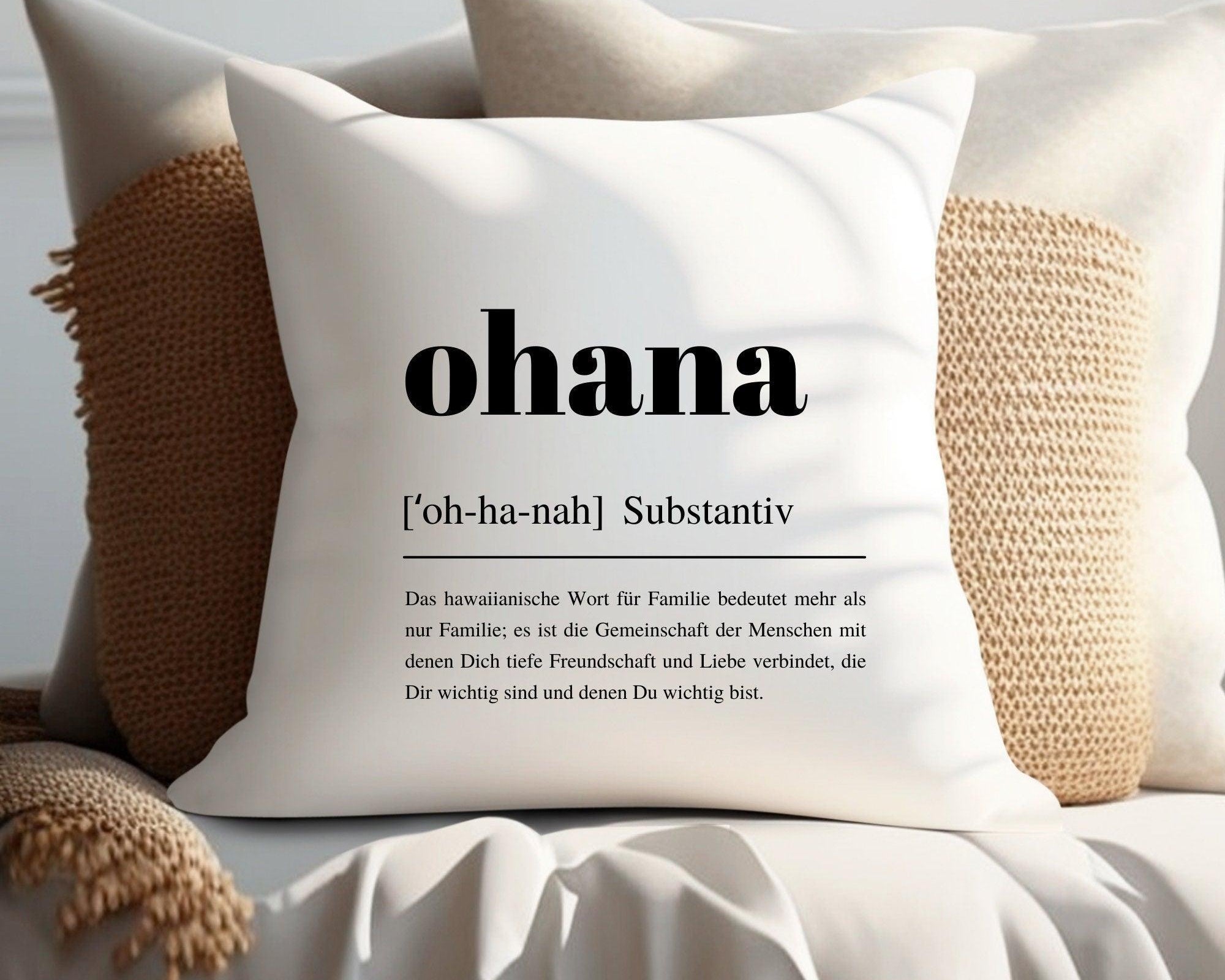 Kissen Ohana | Familie Freunde | 40 x 40 cm - Roo's Gift Shop