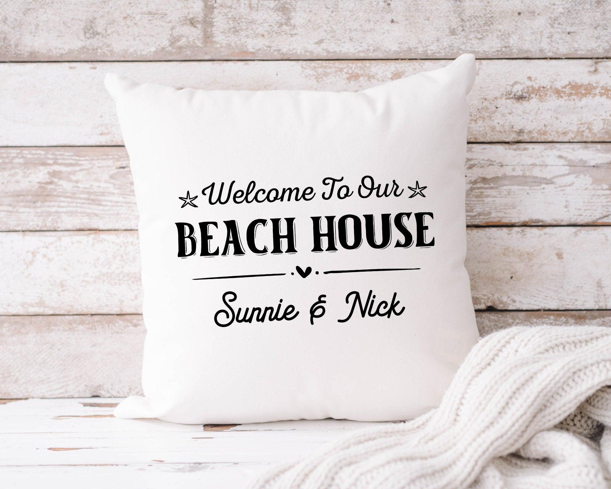 Kissen | Beach House | personalisiert | 40 x 40 cm - Roo's Gift Shop