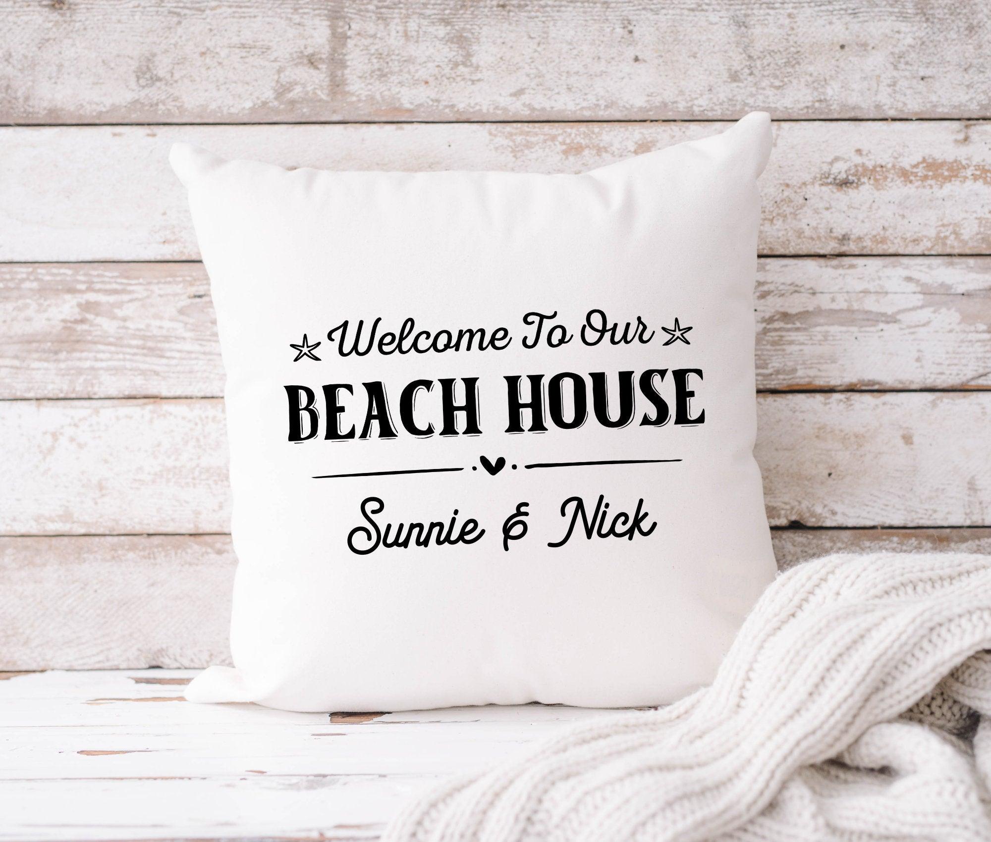 Kissen | Beach House | personalisiert | 40 x 40 cm - Roo's Gift Shop
