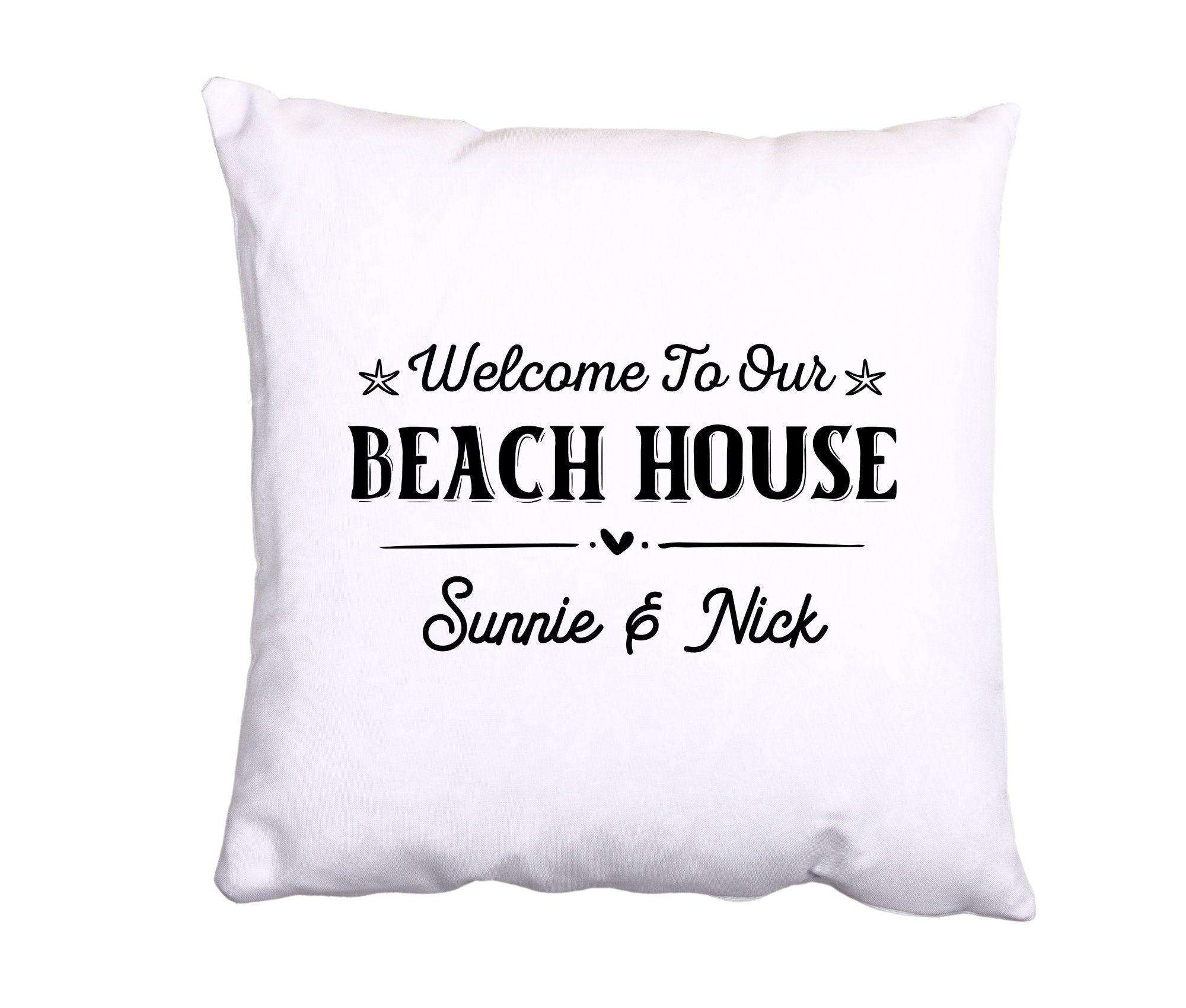 Kissen | Beach House | personalisiert | 40 x 40 cm - Roo's Gift Shop