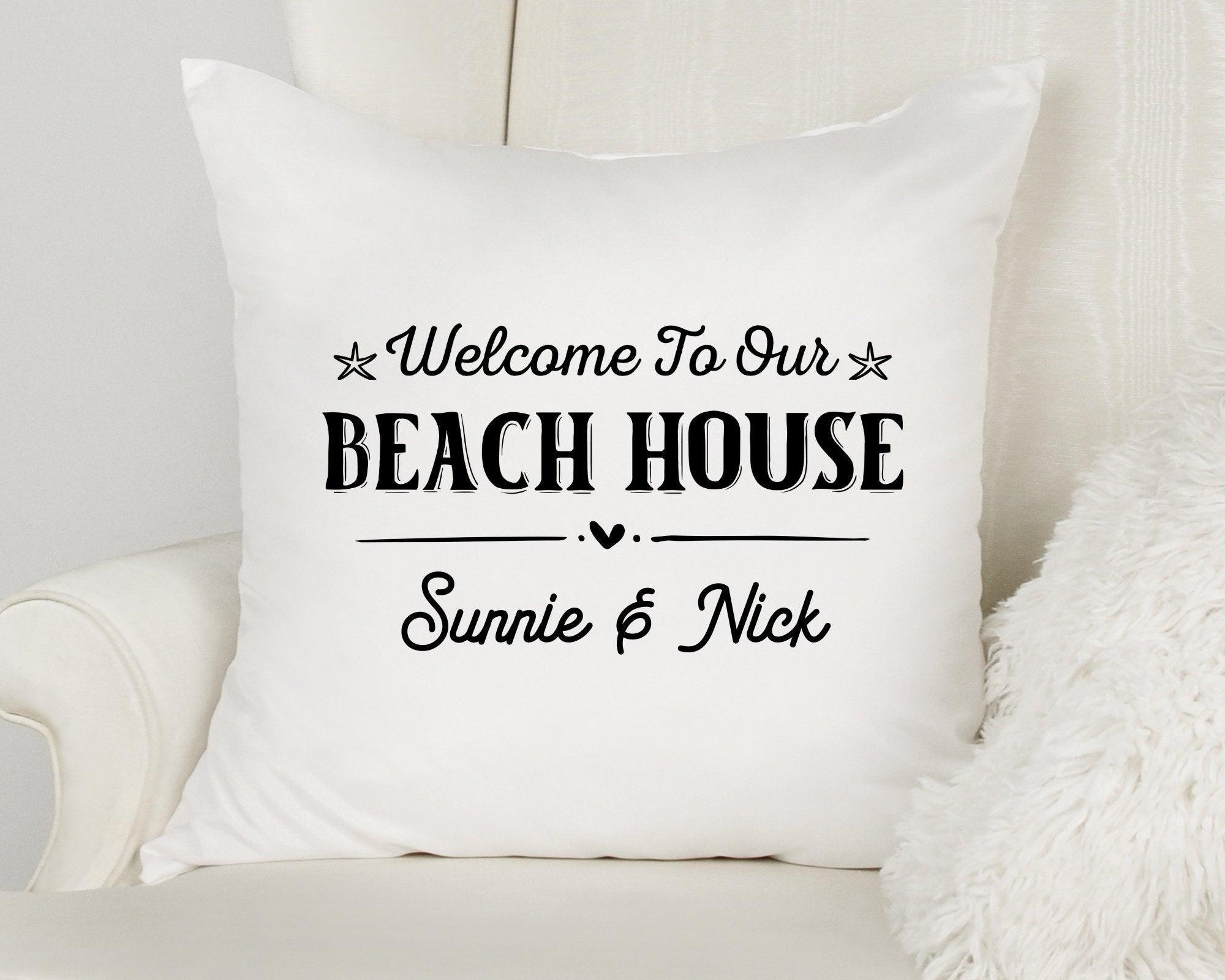 Kissen | Beach House | personalisiert | 40 x 40 cm - Roo's Gift Shop
